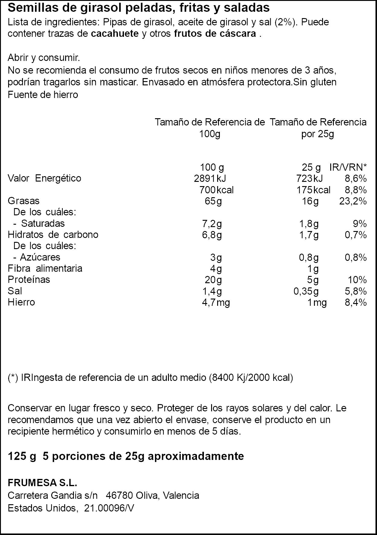 Pipas g mondada frita Ifa eliges 125g