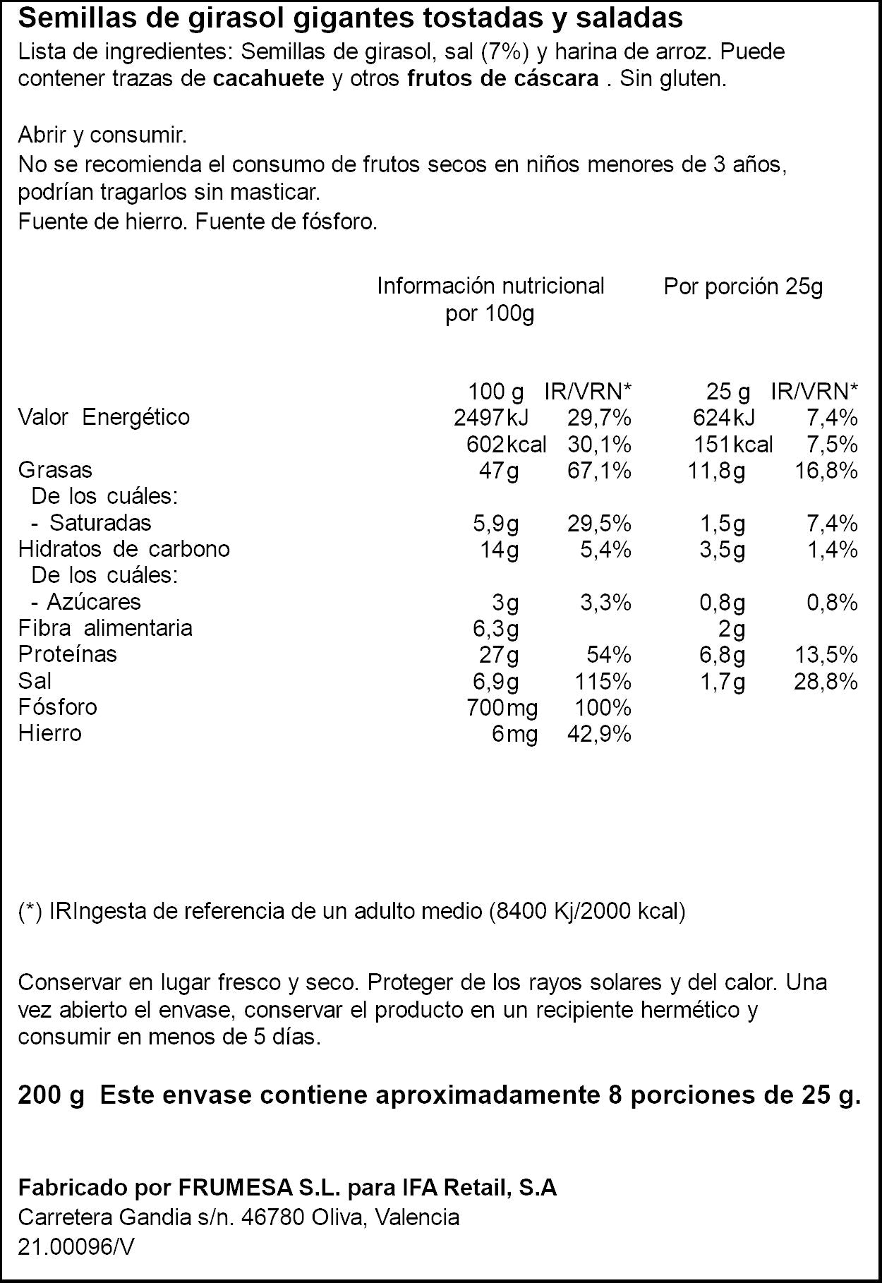 Pipa gigante c/sal Ifa eliges 200g