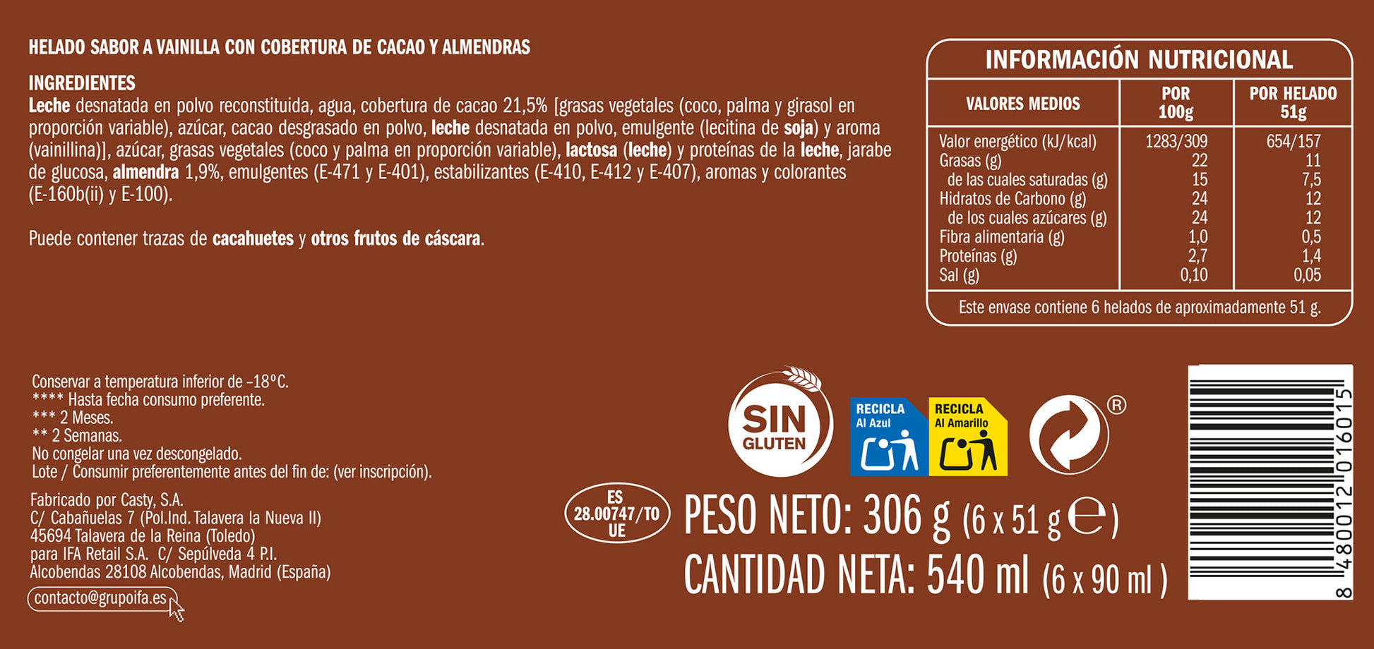 Bombon crocanti Ifa eliges p6x90ml
