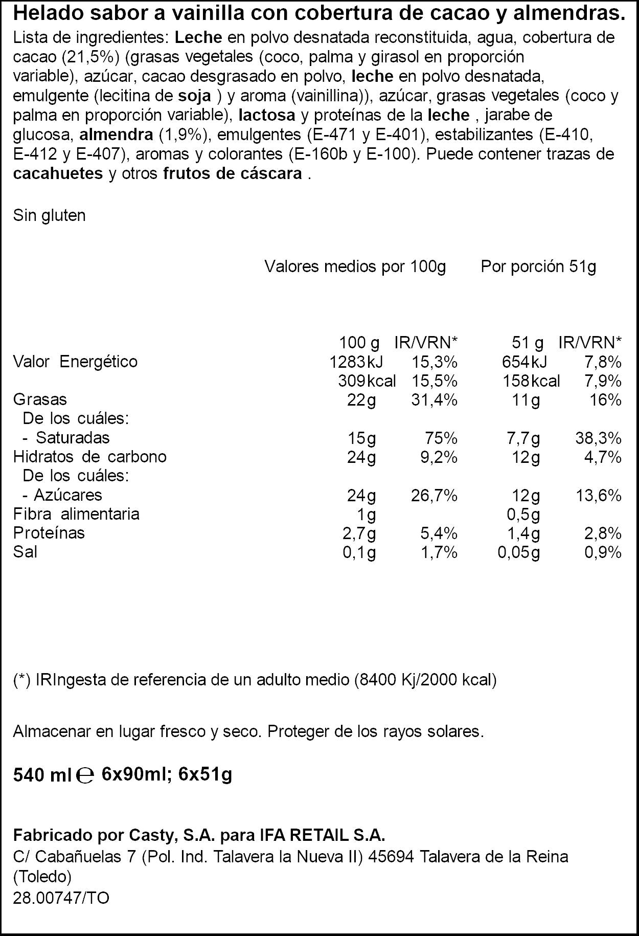 Bombon crocanti Ifa eliges p6x90ml
