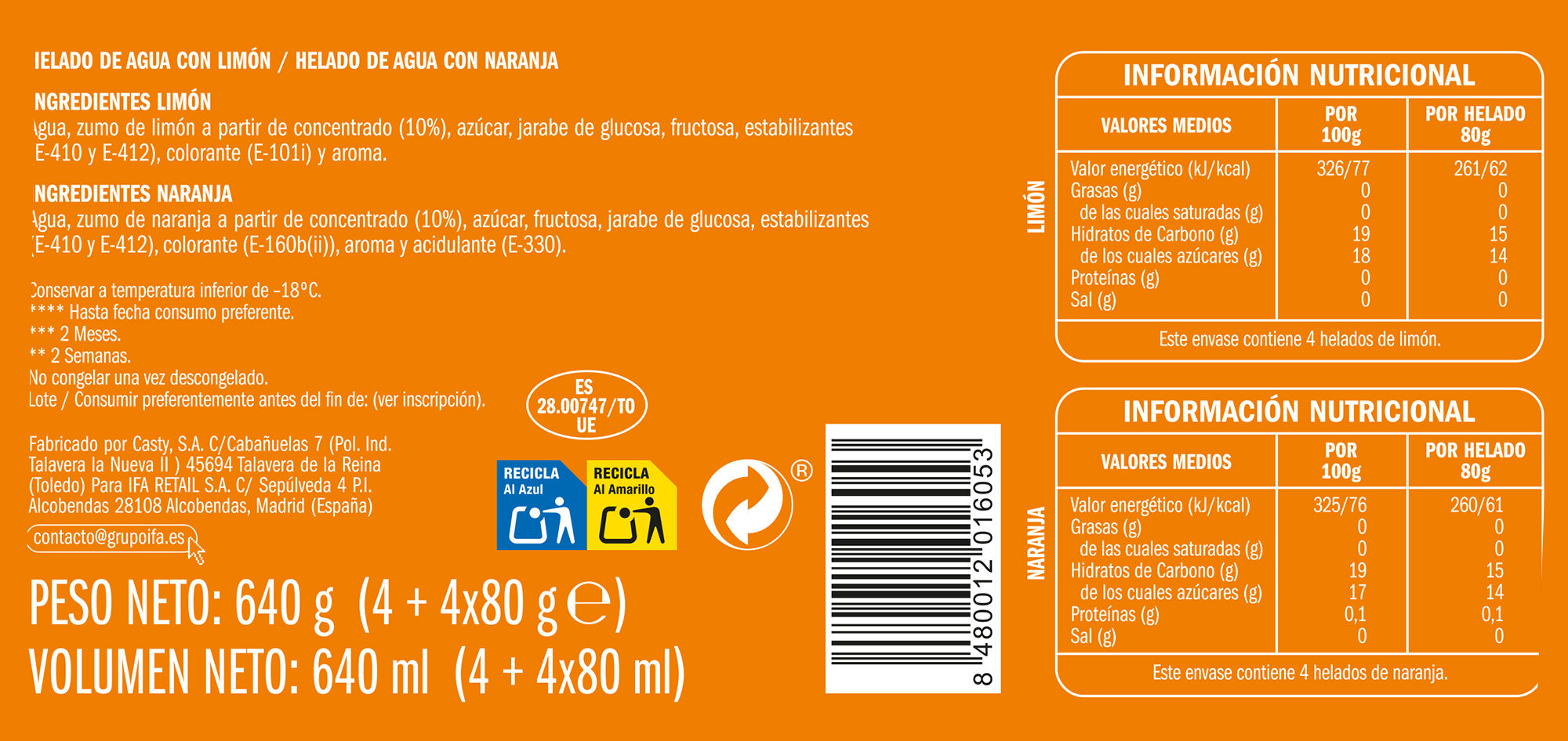 Polo limon & naranja Ifa eliges p8x80ml
