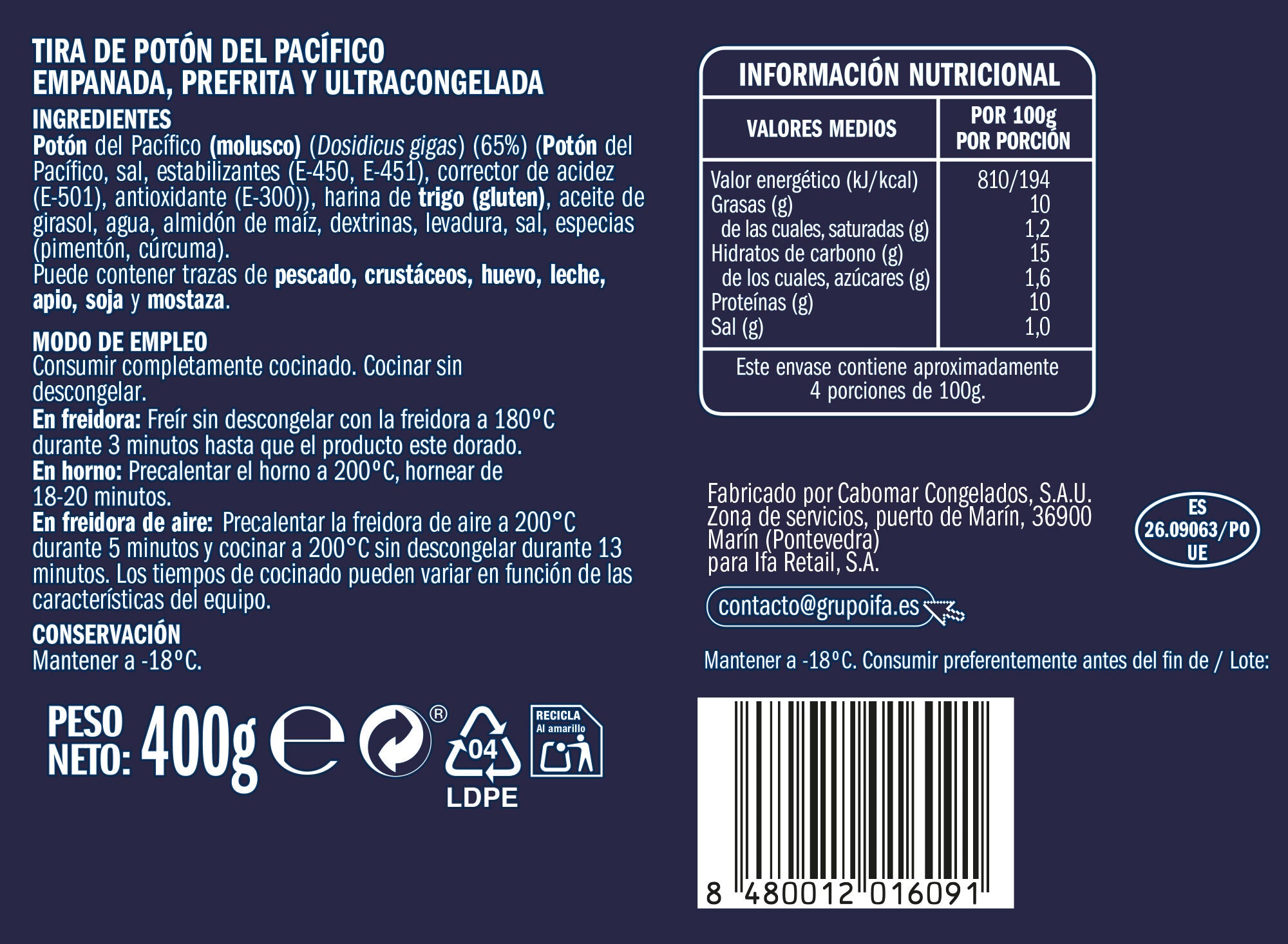 Rabas empanadas  Ifa eliges 400g