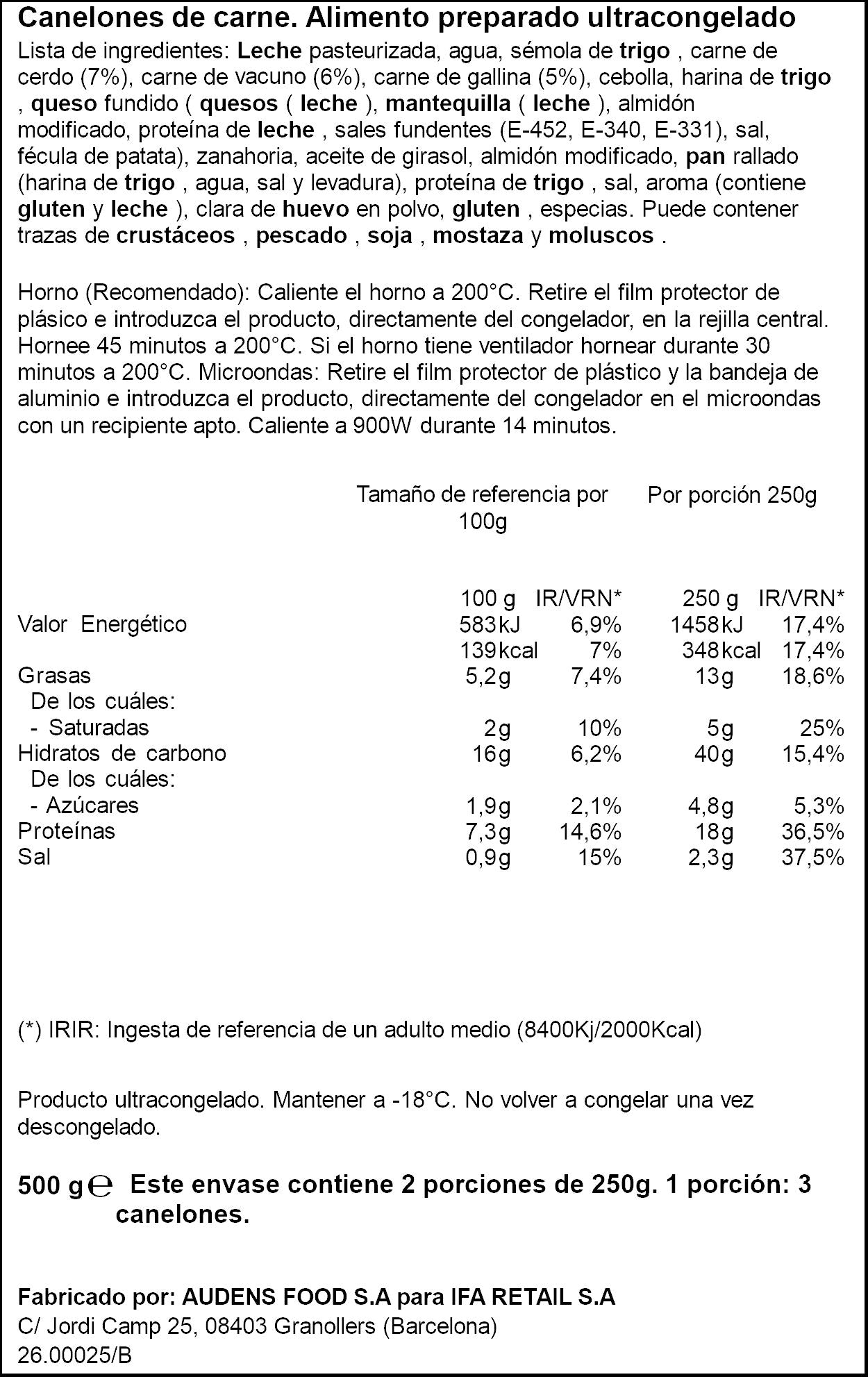Canelon carne Ifa eliges 500g