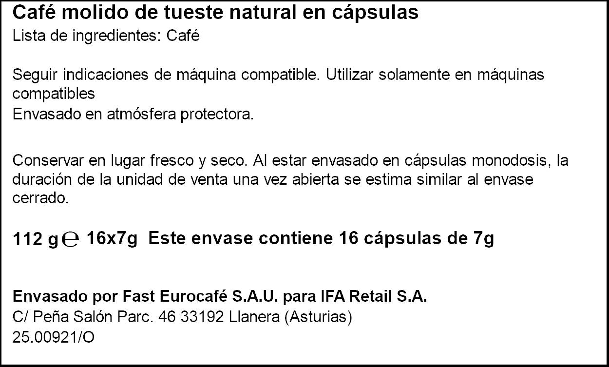 Café cápsula intenso Ifa eliges p16