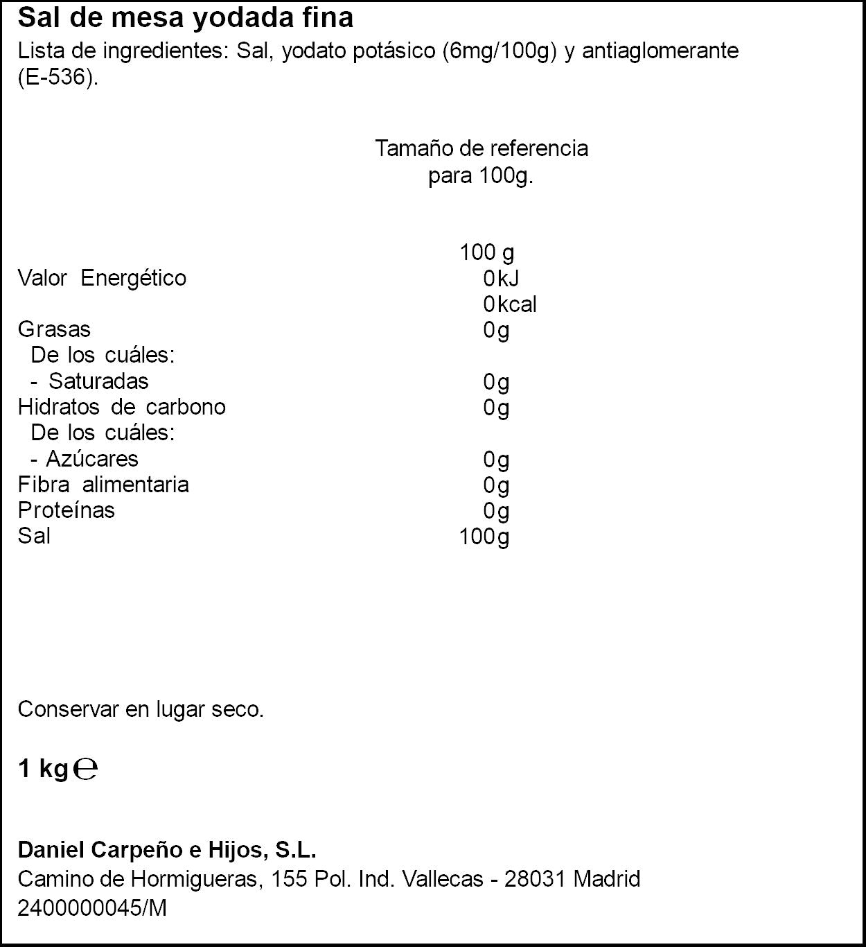 Sal fina yodada Ifa eliges 1kg