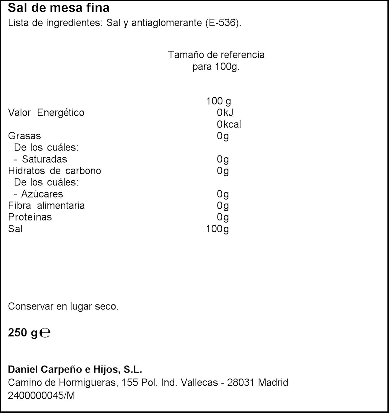 Sal fina de mesa Ifa eliges 250g