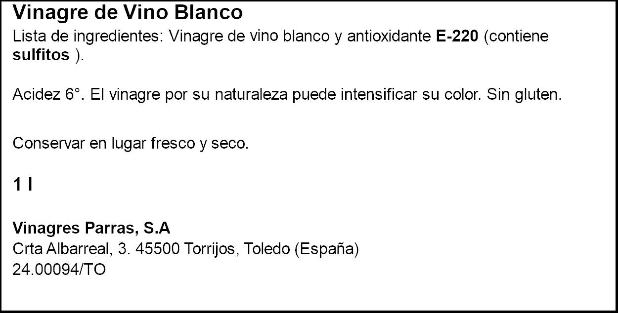Vinagre de vino blanco Ifa eliges 1l