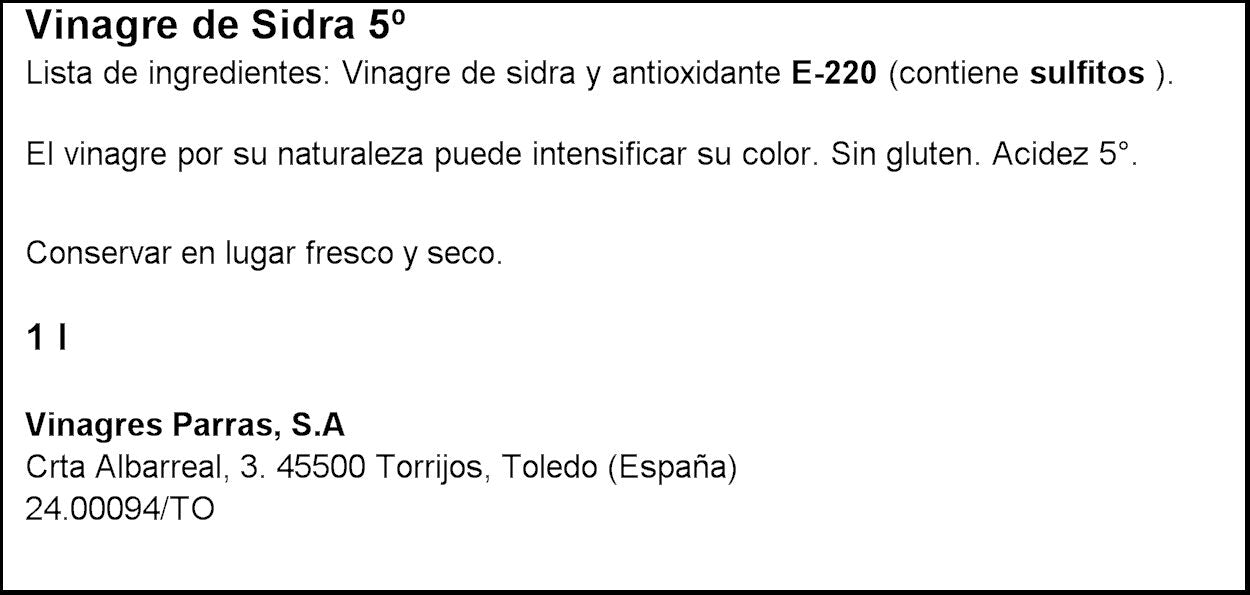 Vinagre sidra manzana Ifa eliges 1l