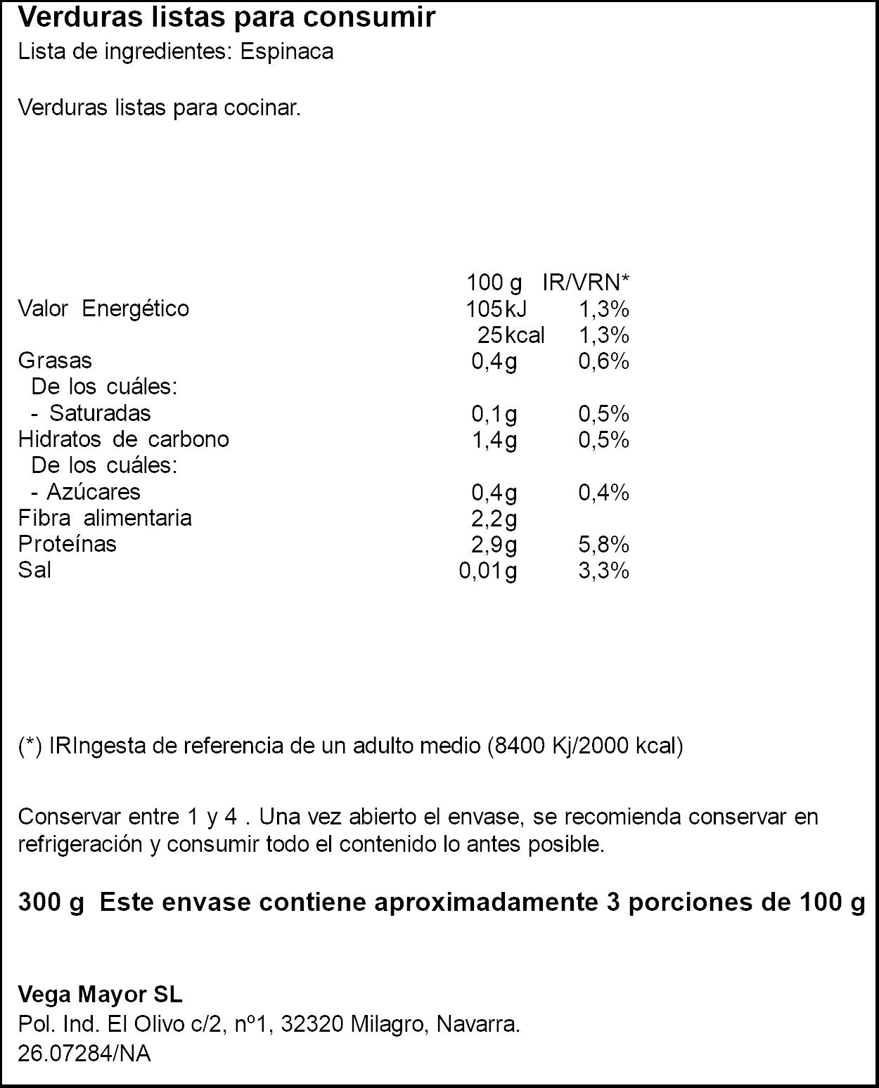 Espinacas bolsa Ifa 300g