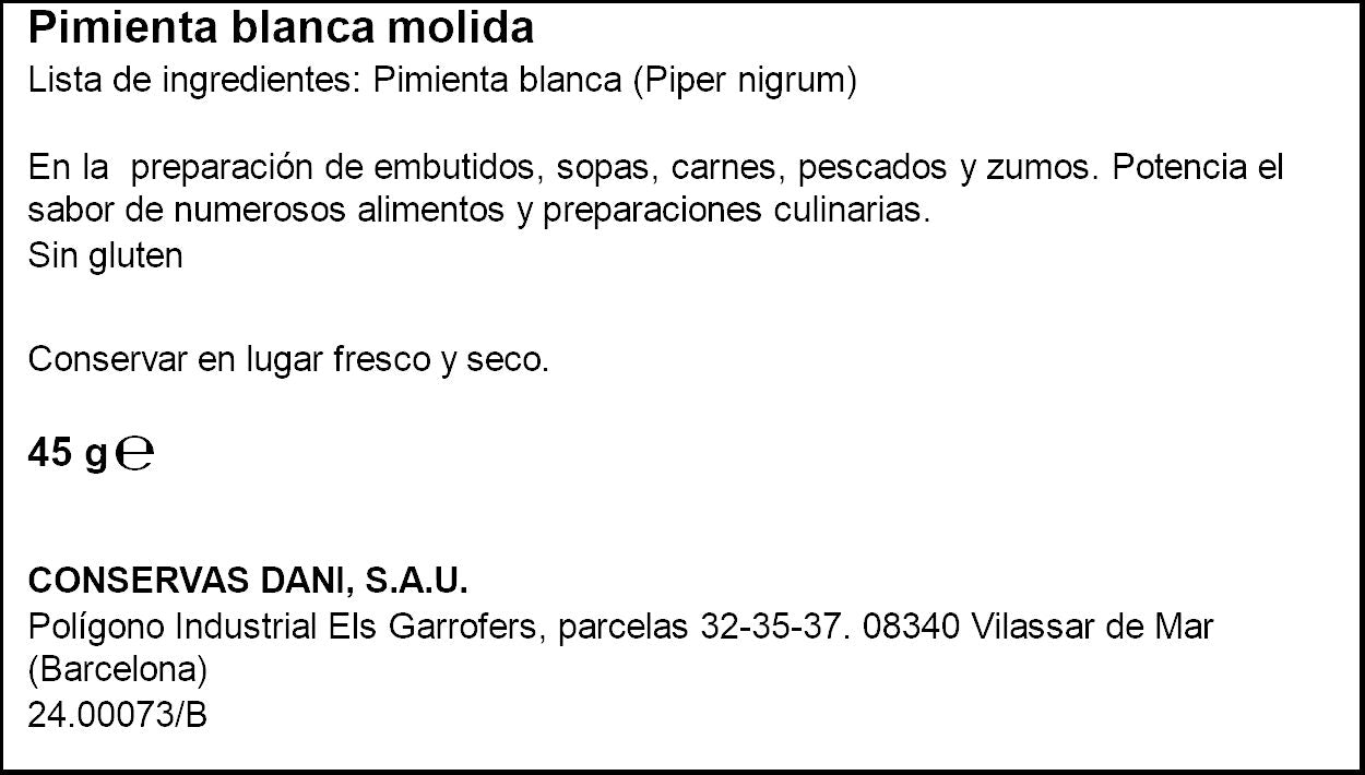 Pimienta blanca molida Ifa eliges 45g