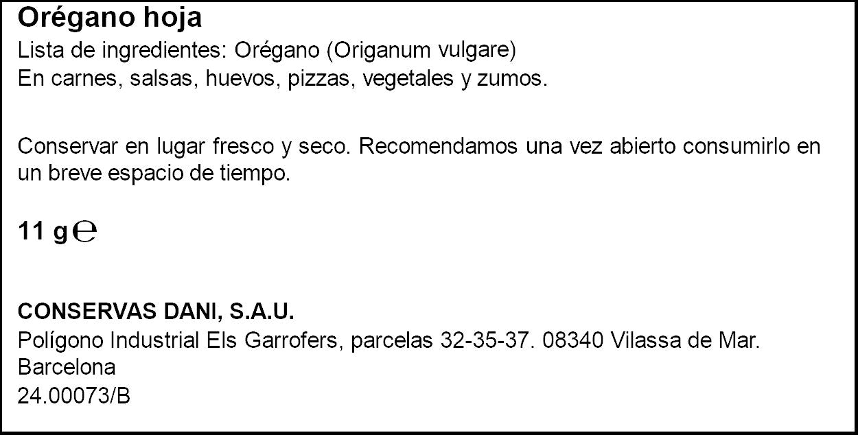 Orégano hoja Ifa eliges 11g