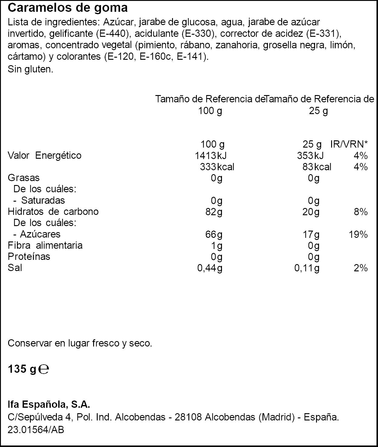 Caramelo blando fruta Ifa eliges 135g