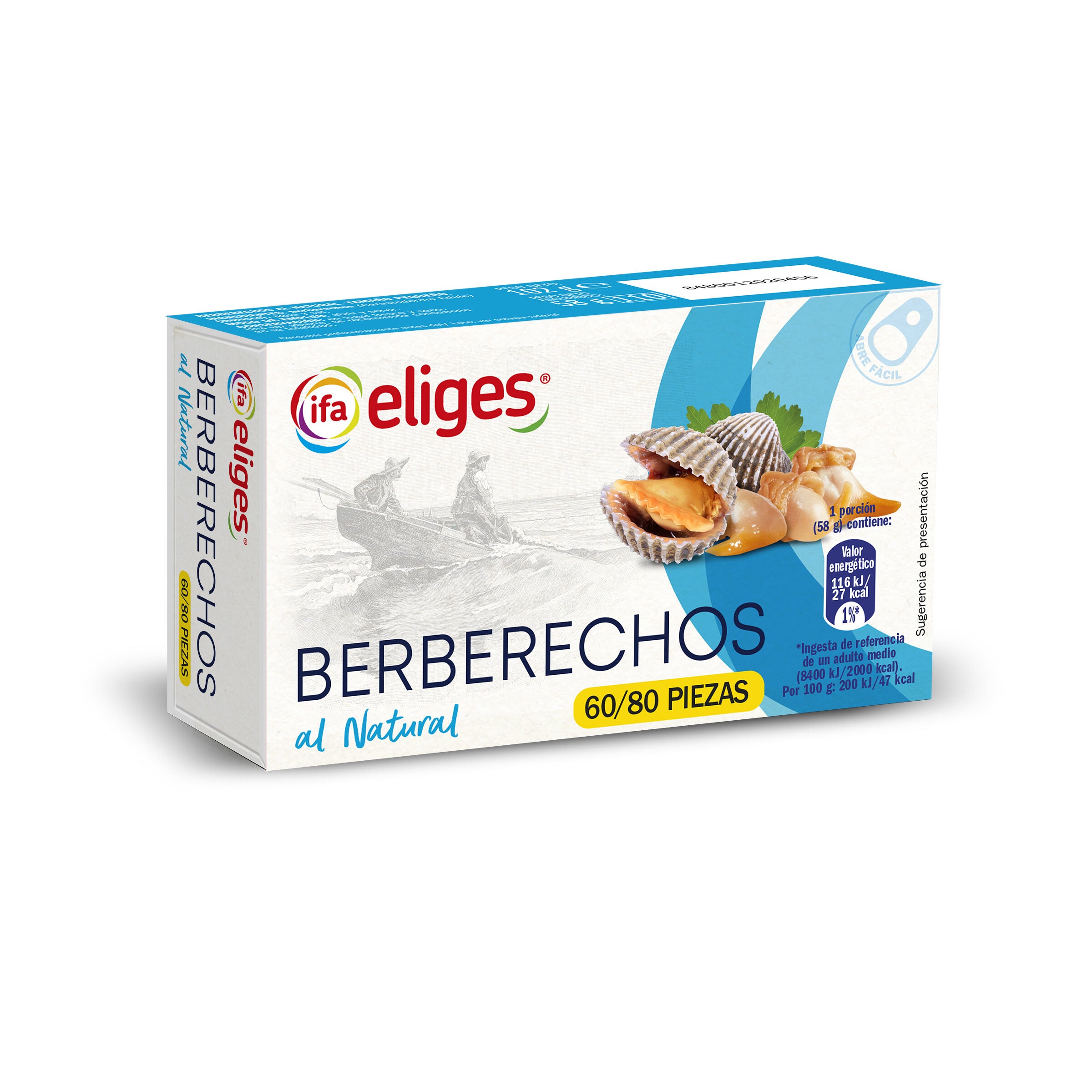 Berberecho natural 60/80 lata Ifa eliges 63g escurr