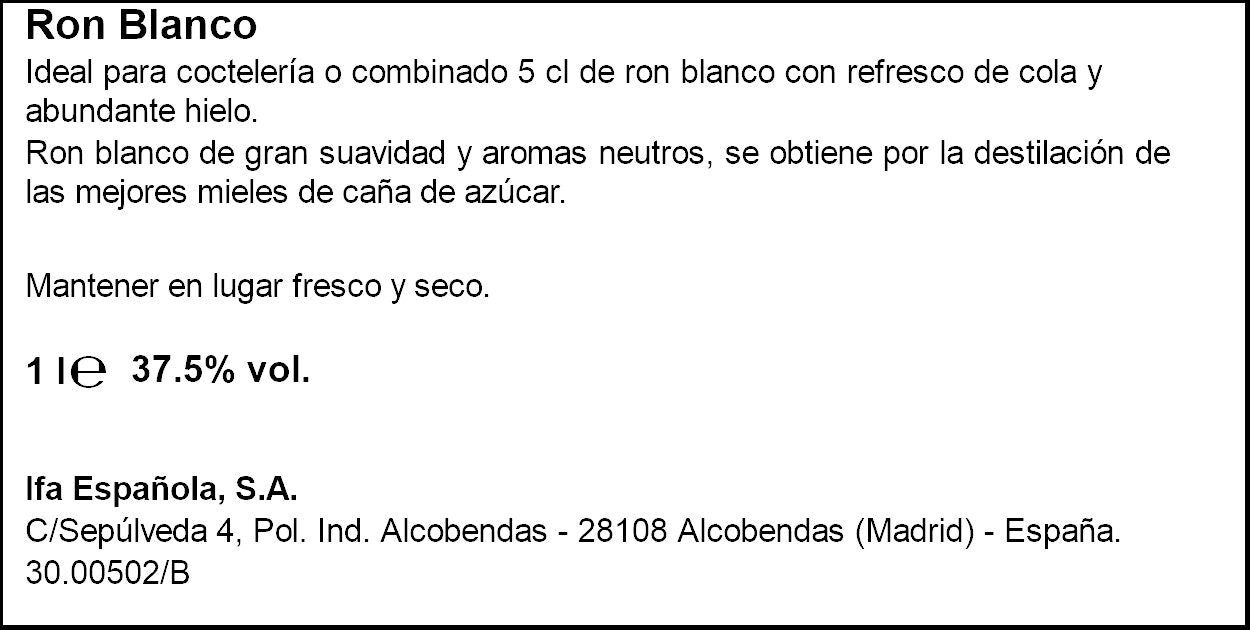 Ron blanco Mercader de las Indias 1l