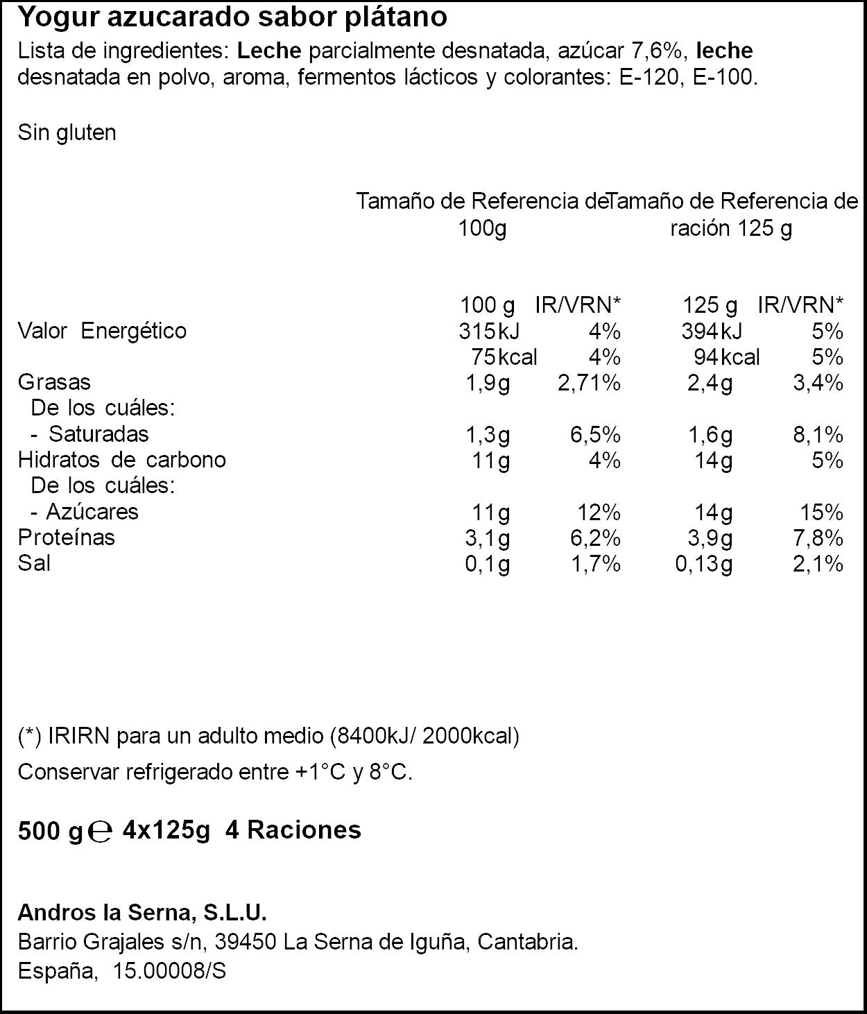 Yogurt platano Ifa eliges p4 125g/u