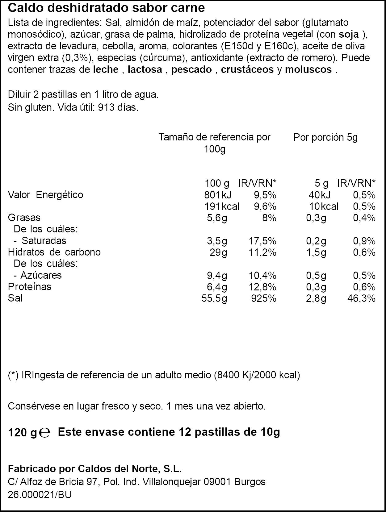 Pastilla caldo carne Ifa eliges p12 120g