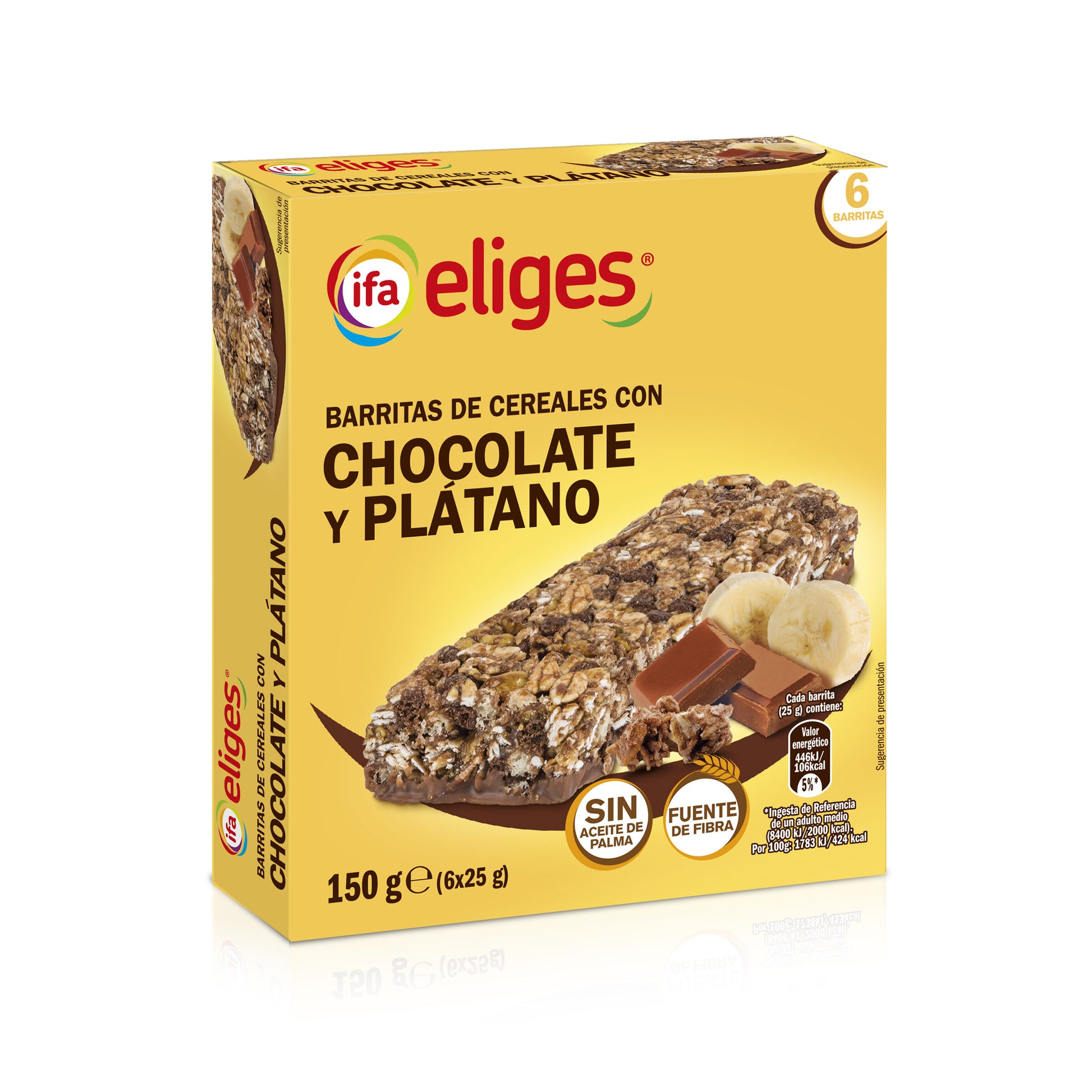 Barrita cereal c/chocolate/plátano Ifa eliges p6 25g/u