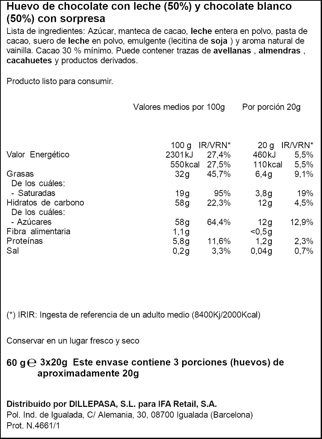 Huevos chocolate sorpresa Ifa eliges p3 20g/u