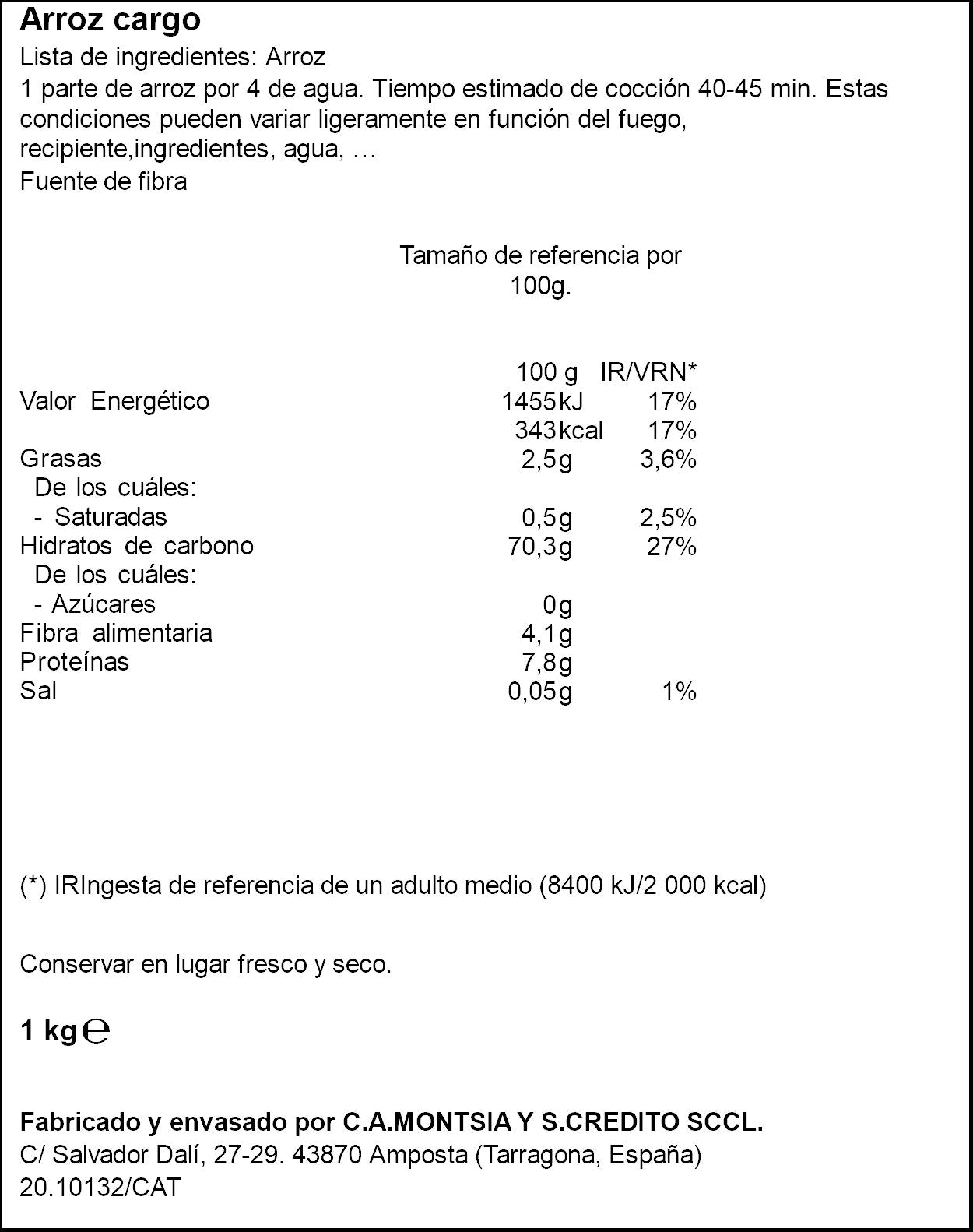 Arroz integral Ifa eliges 1kg