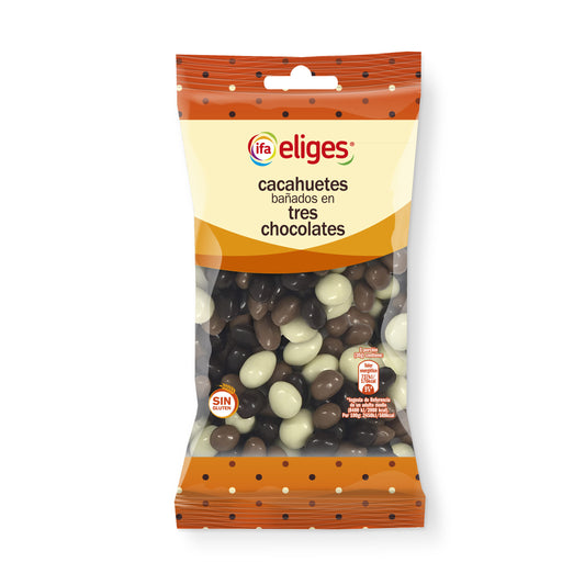 Cacahuete bañado en tres chocolates Ifa eliges 180g La Despensa