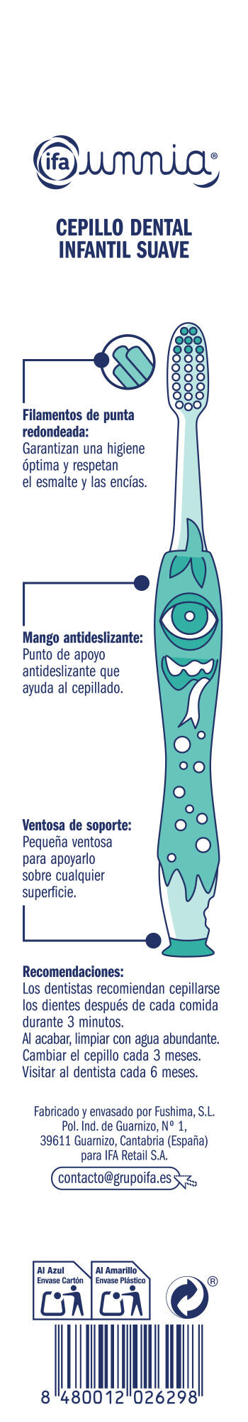 Cepillo dental infantil suave Ifa unnia 1u