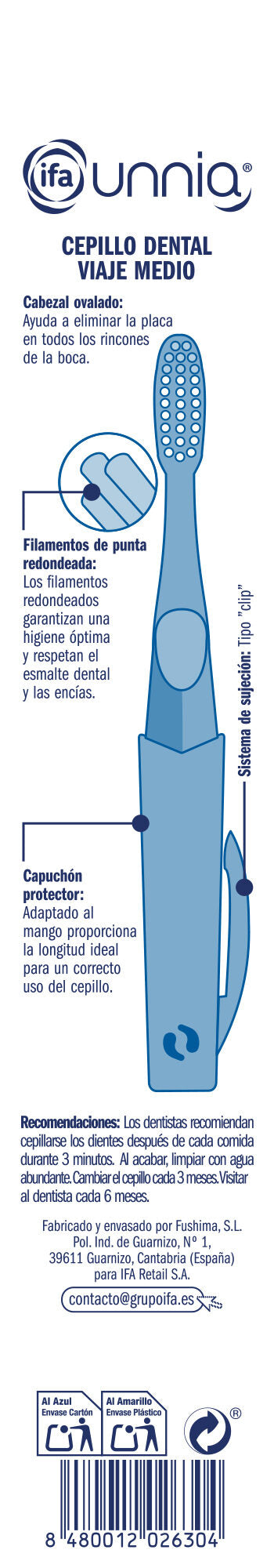 Cepillo dental viaje Ifa unnia 1u