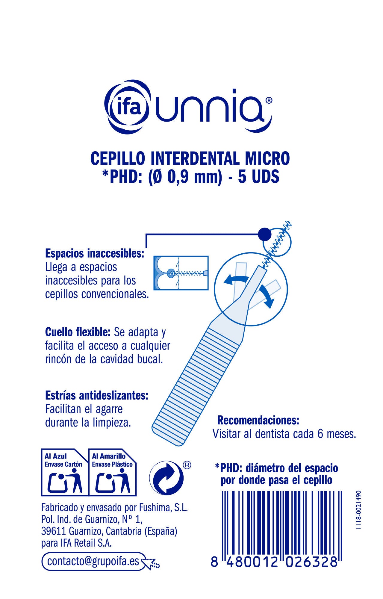 Cepillo interdental micro 0.9mm Ifa unnia p5