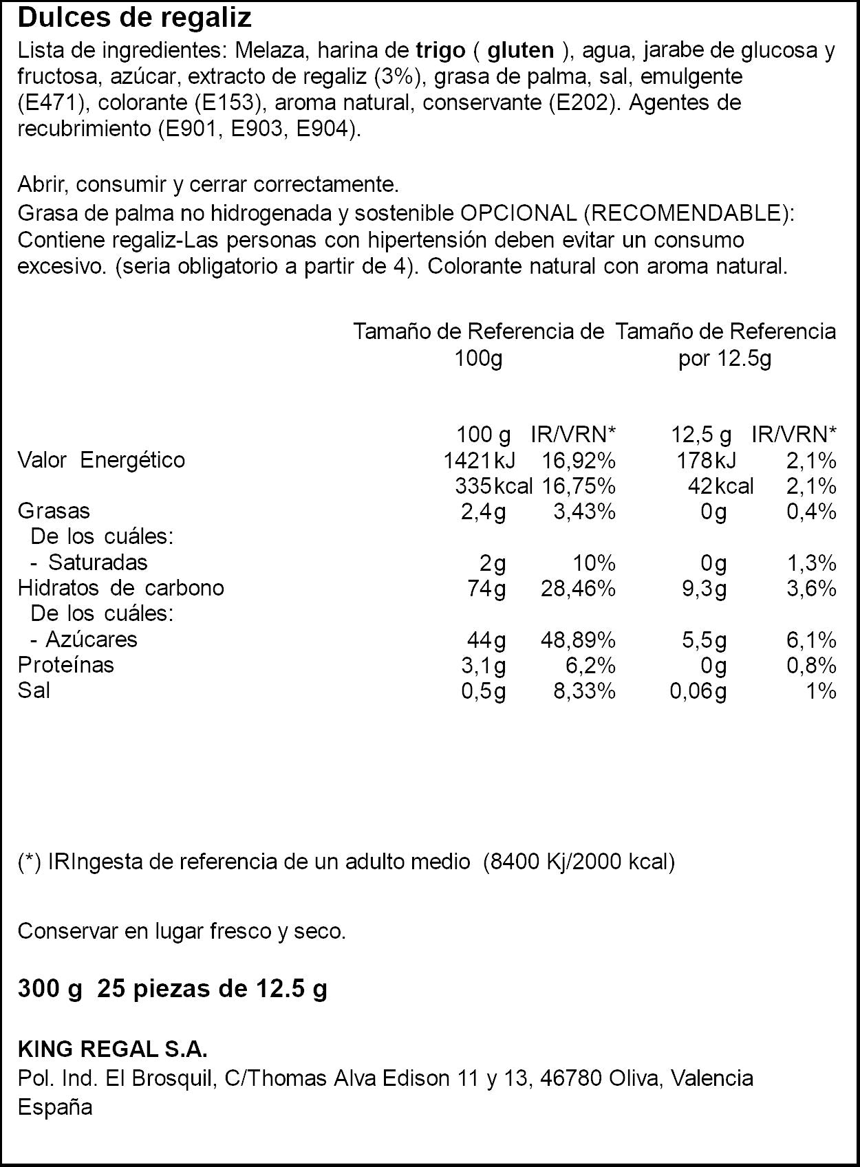 Negro Ifa eliges 320g regaliz