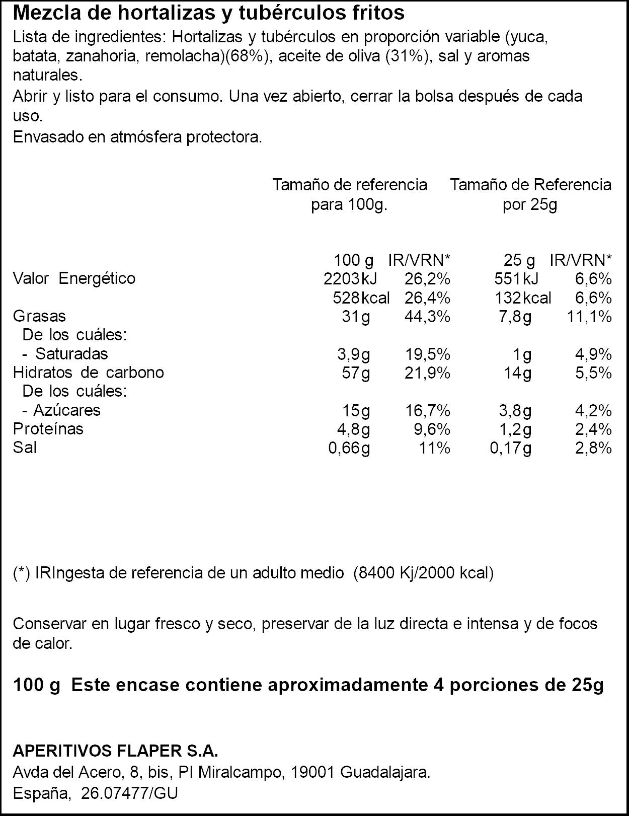 Mix chips vegetales Ifa eliges 100g