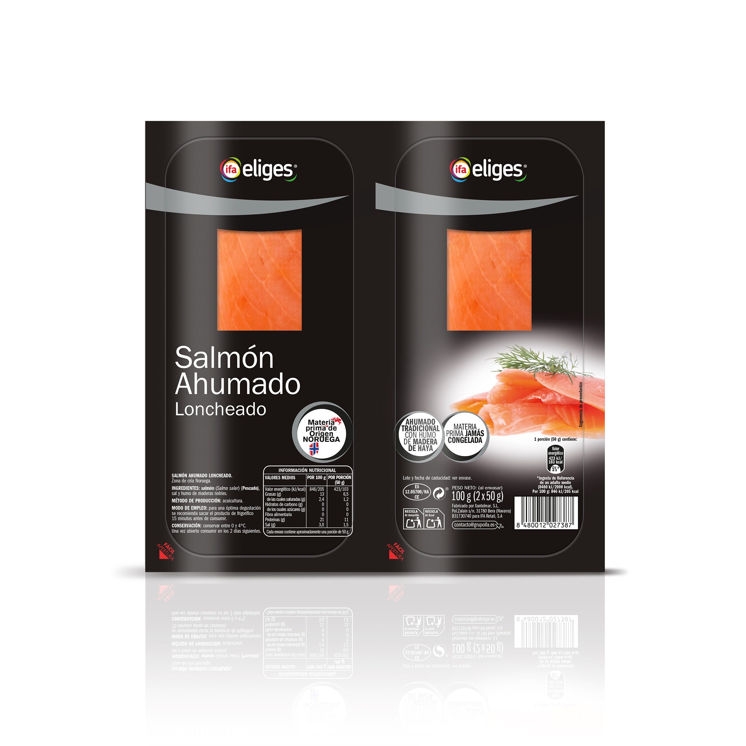 Salmón ahumado bandeja Ifa eliges p2 50g/u