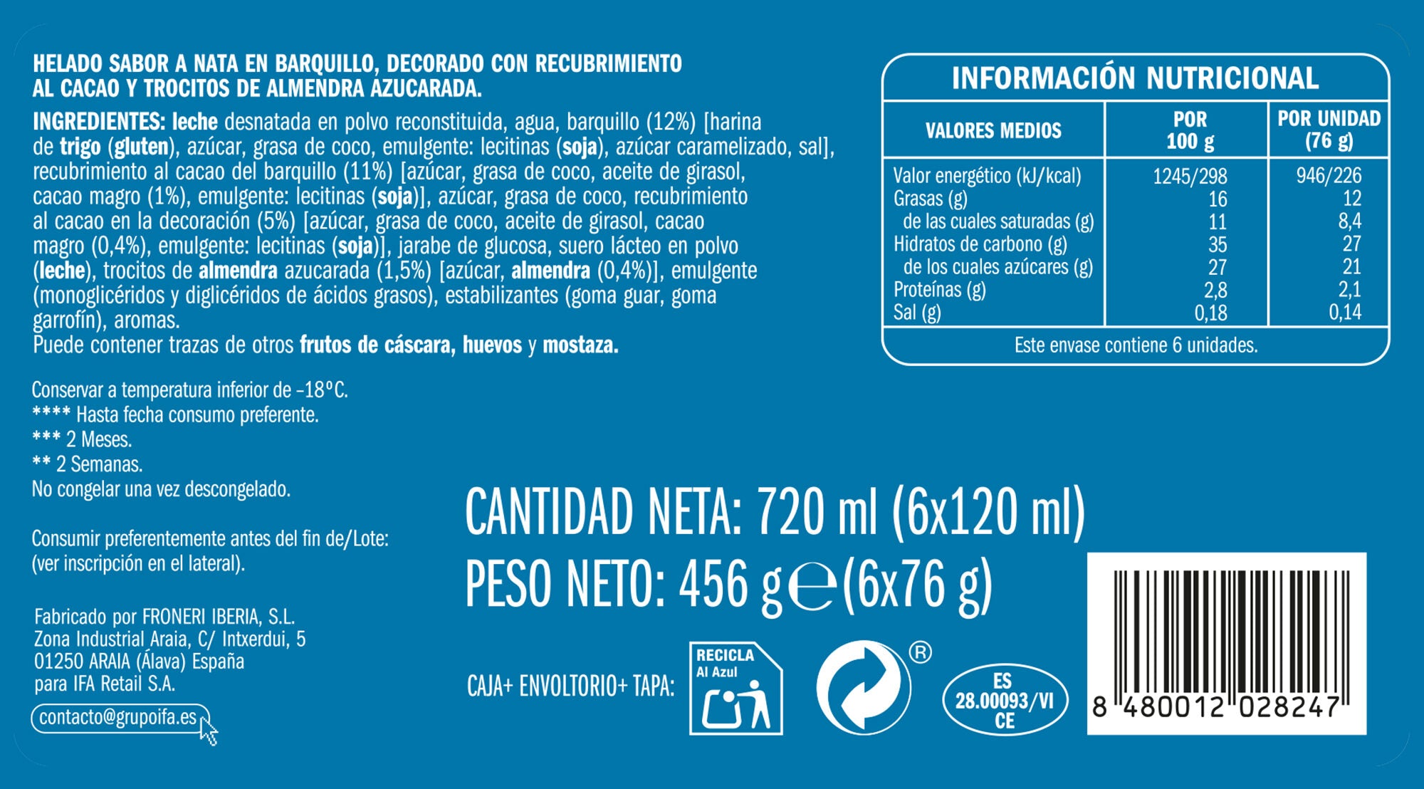 Cono nata Ifa eliges p6 120ml/u
