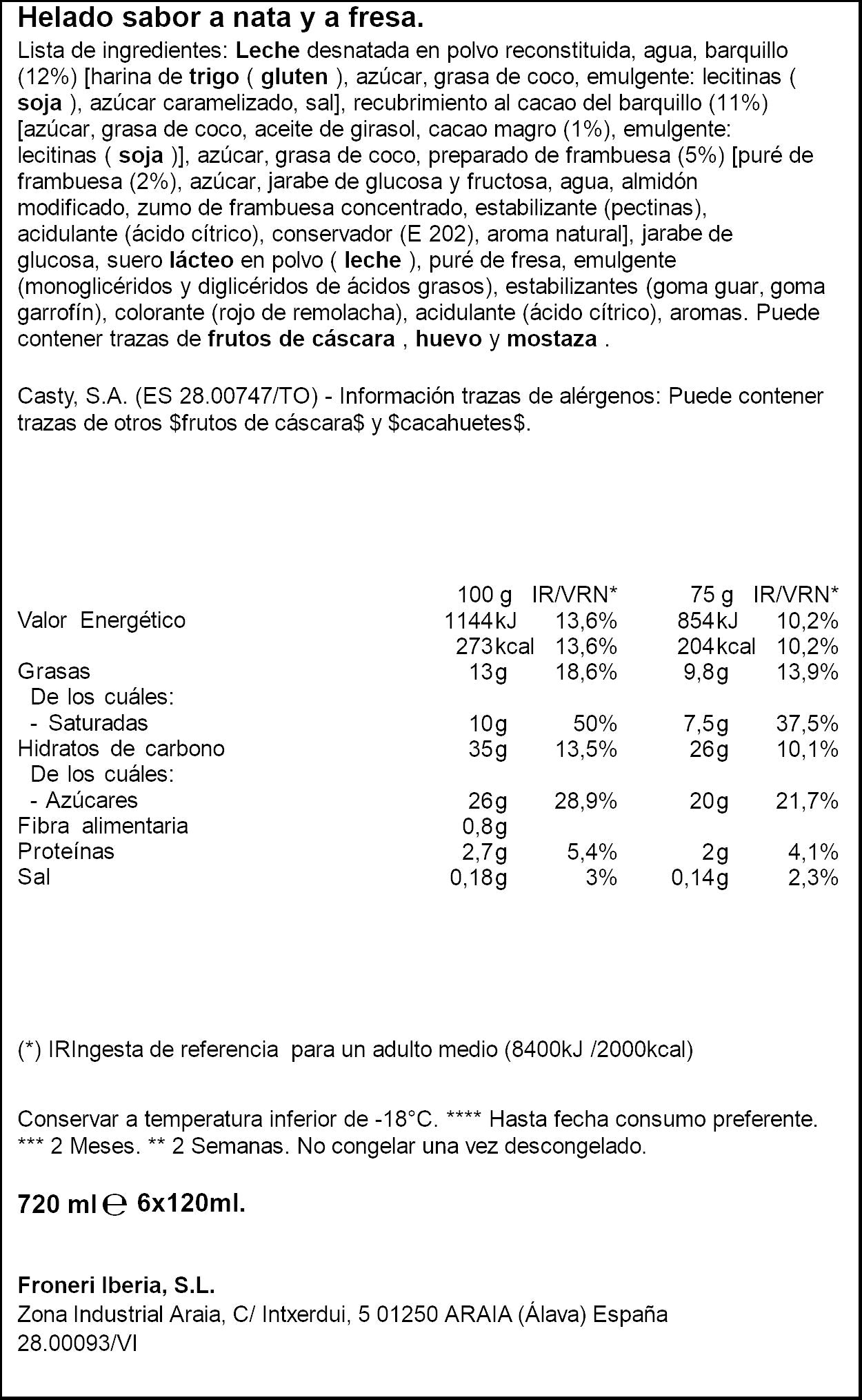 Cono nata fresa Ifa eliges p6 120ml/u