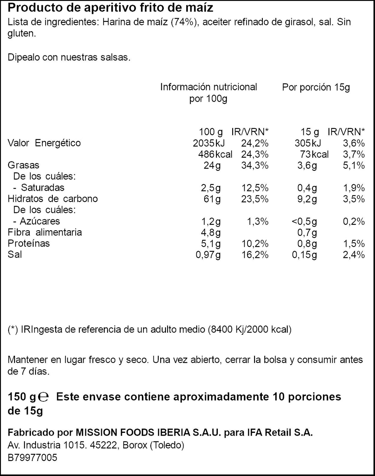 Nachos  Ifa eliges 150g