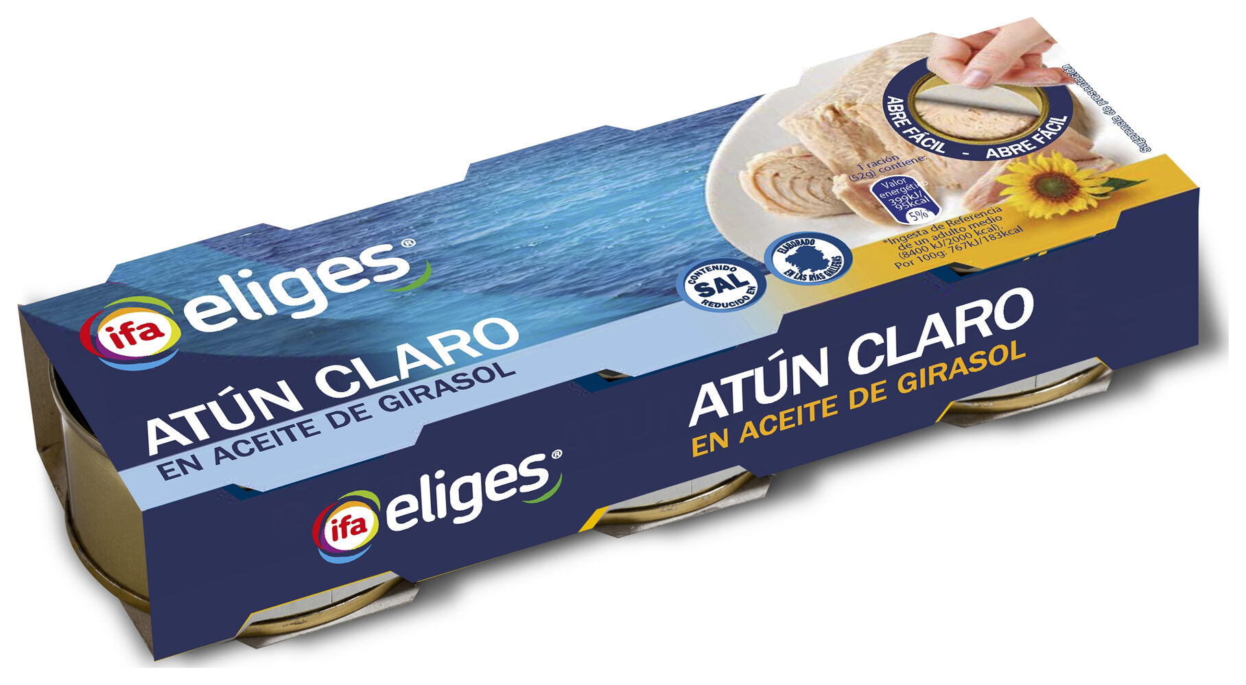 Atun claro b/sal lata Ifa eliges p3 52g/u escurr