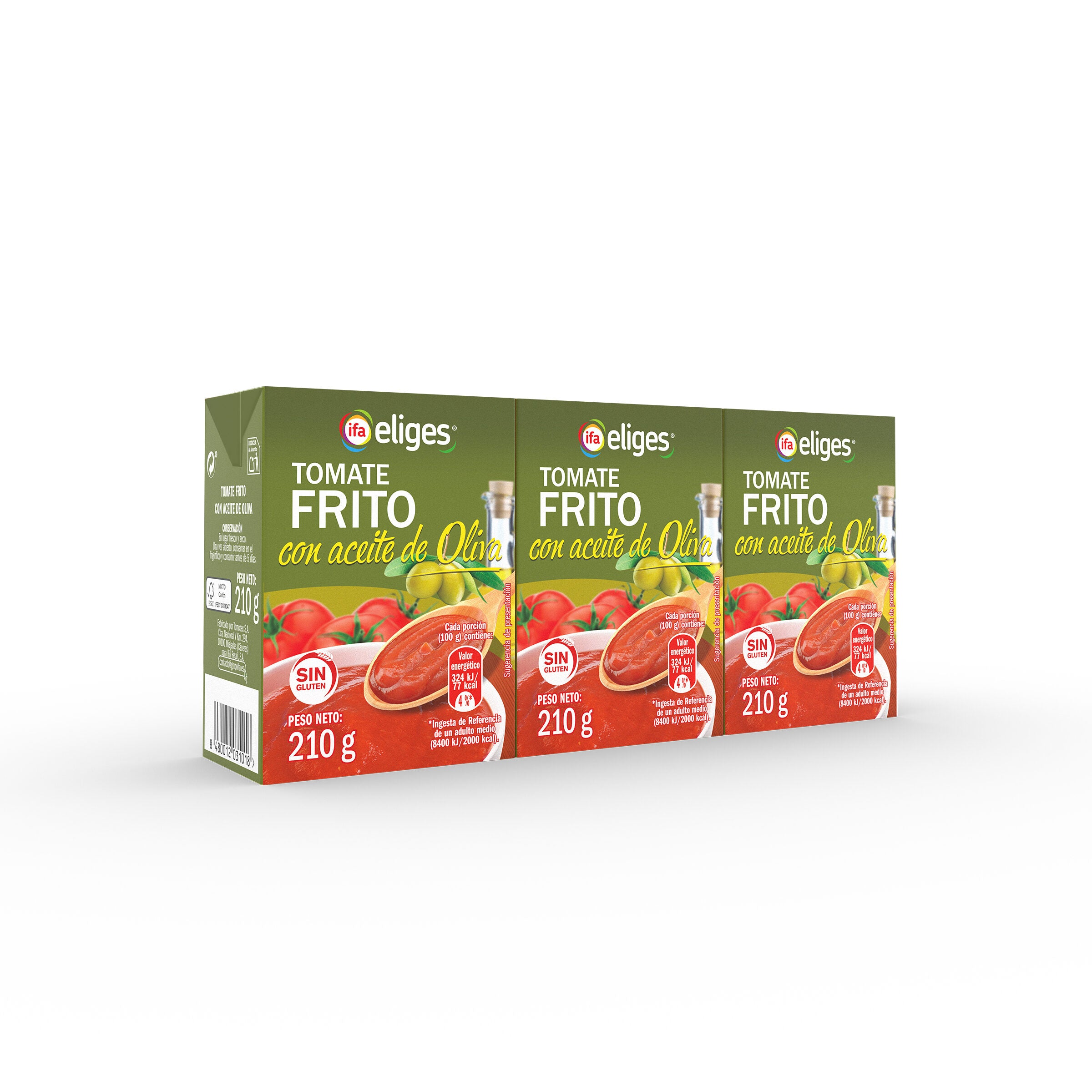 Tomate frito c/ aceite de oliva brick Ifa eliges  p3 210g/u escurr
