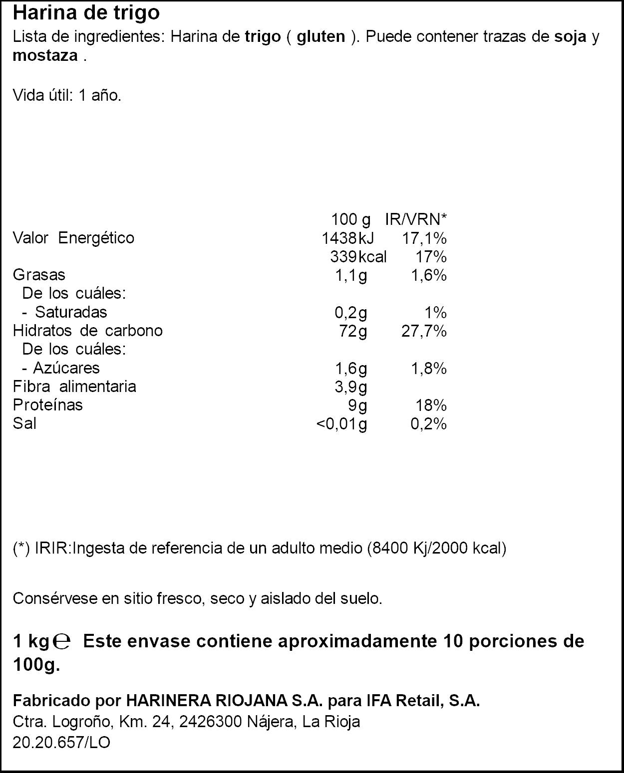 Harina trigo Ifa eliges 1kg