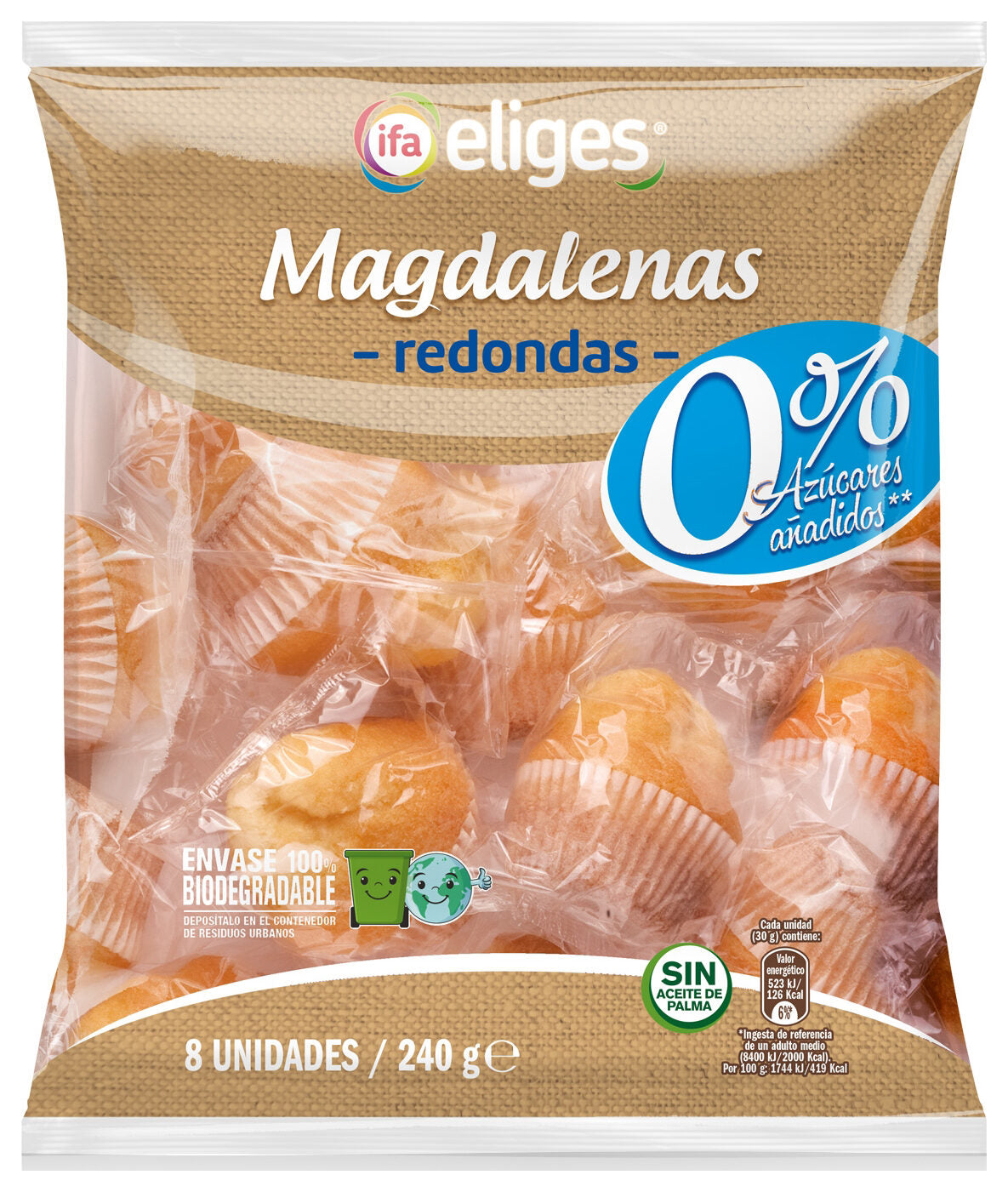 Magdalenas redondas s/az env indiv Ifa eliges 240g