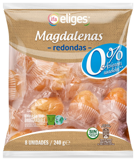 Magdalenas redondas s/az env indiv Ifa eliges 240g La Despensa