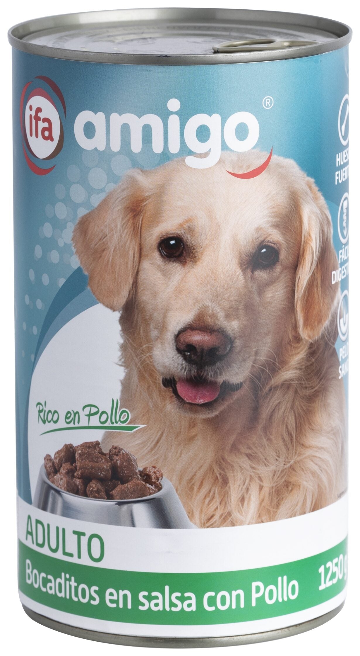 Comida perro bocaditos de pollo lata Ifa amigo 1250g