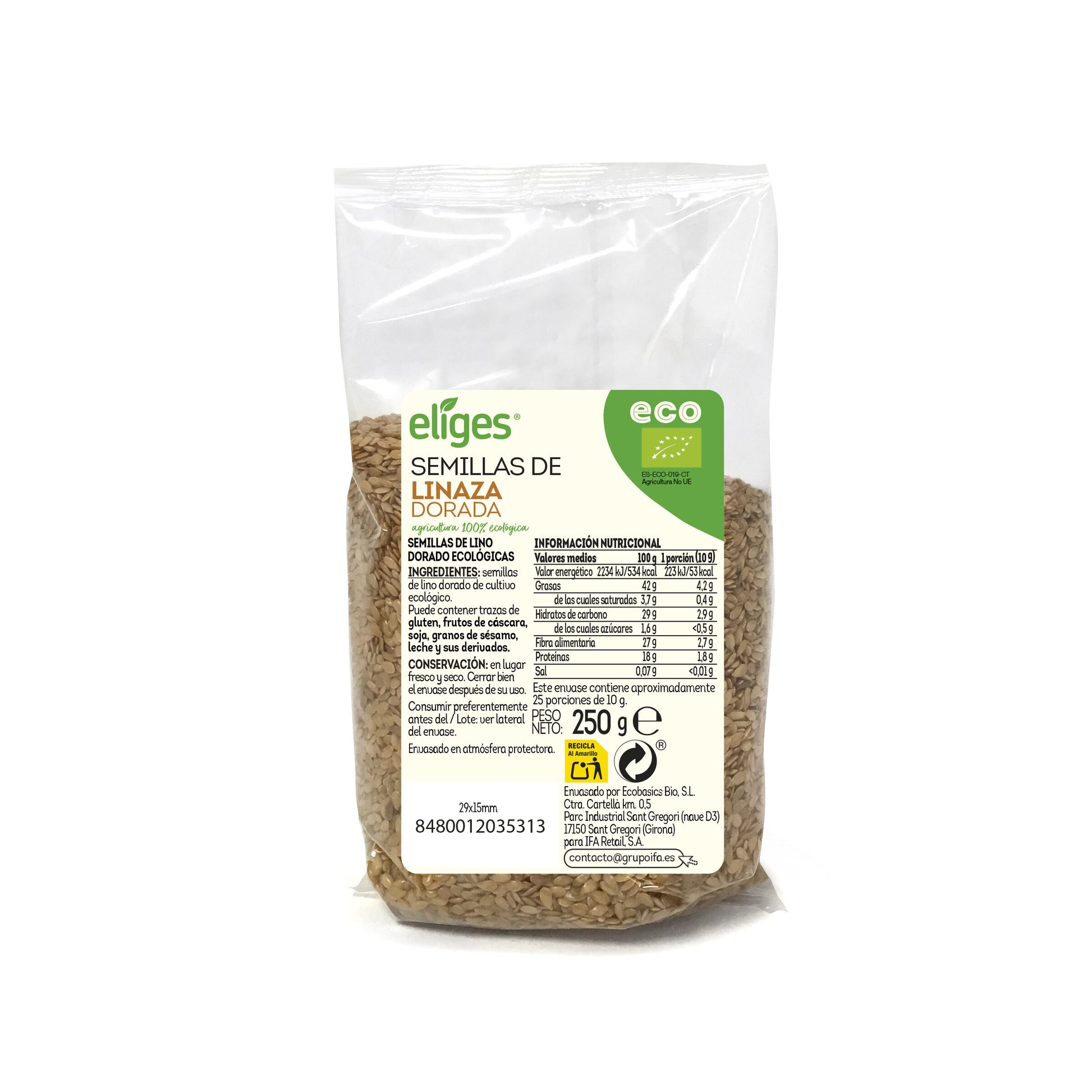 Semillas lino dorado eco eliges 250g