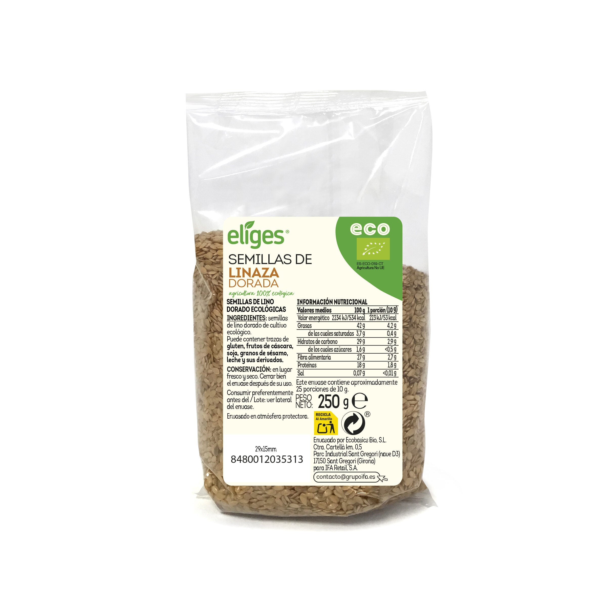 Semillas lino dorado eco eliges 250g