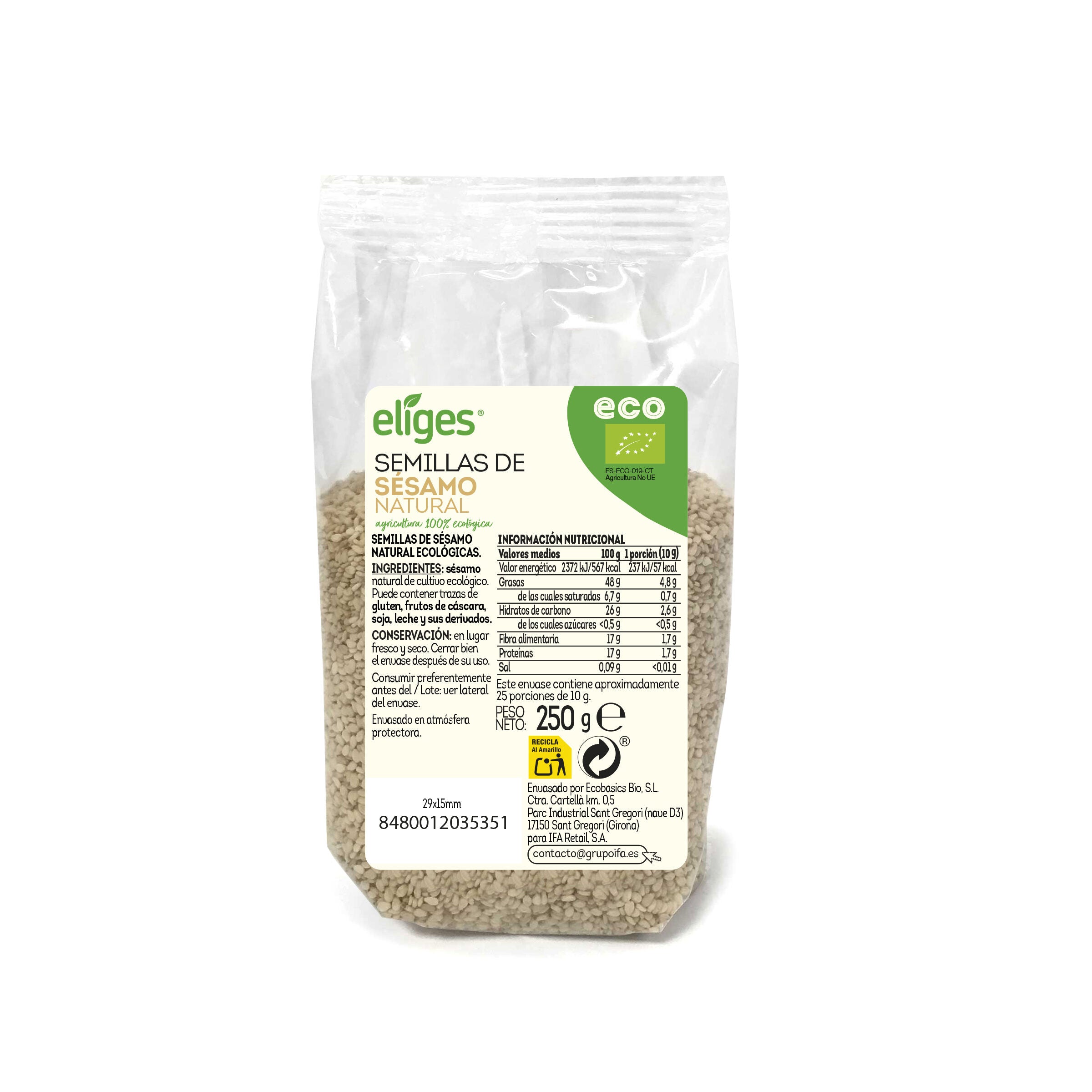 Semillas sesamo  eco Eliges 250g