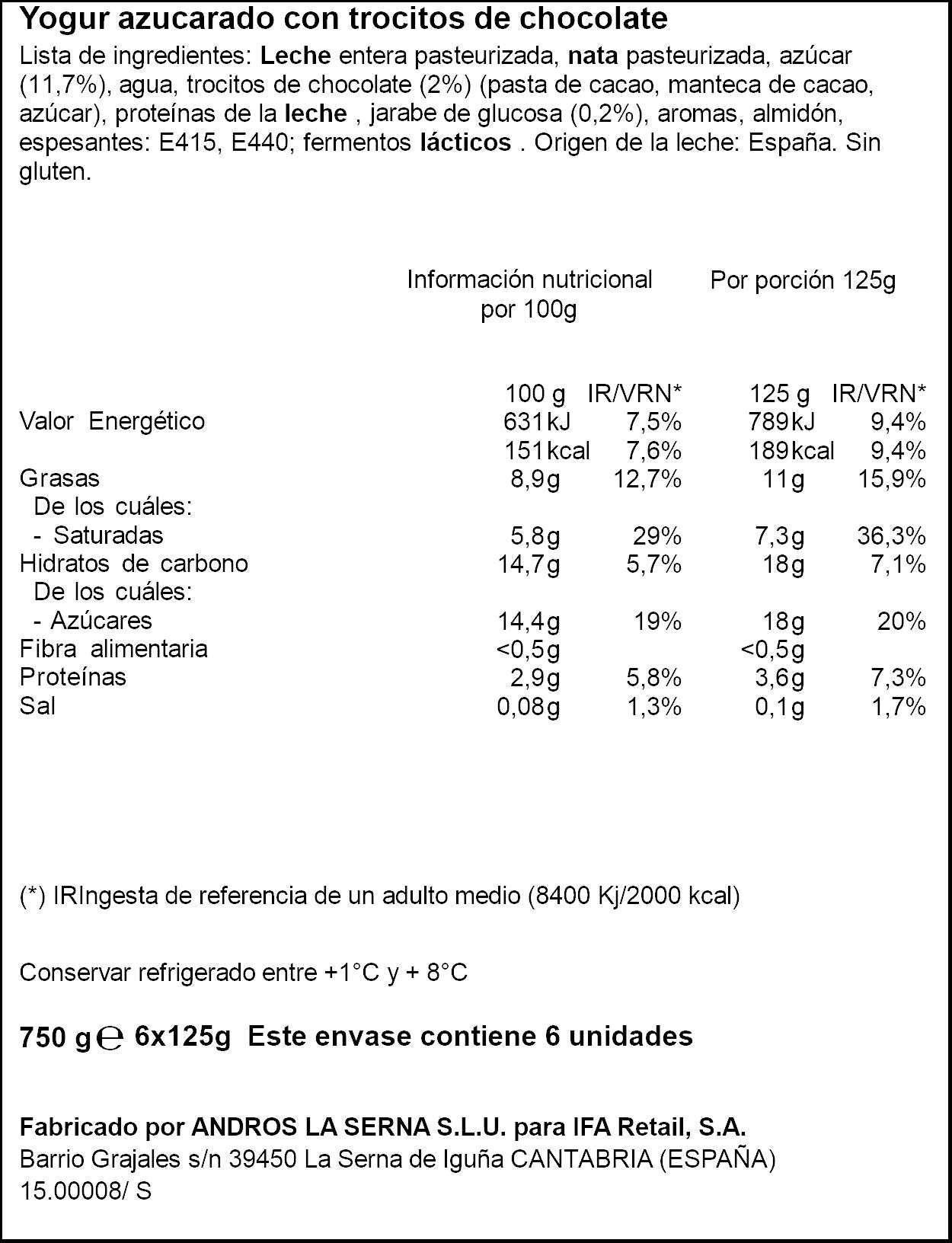 Yogurt griego stracciatela Ifa eliges p6 125g/u