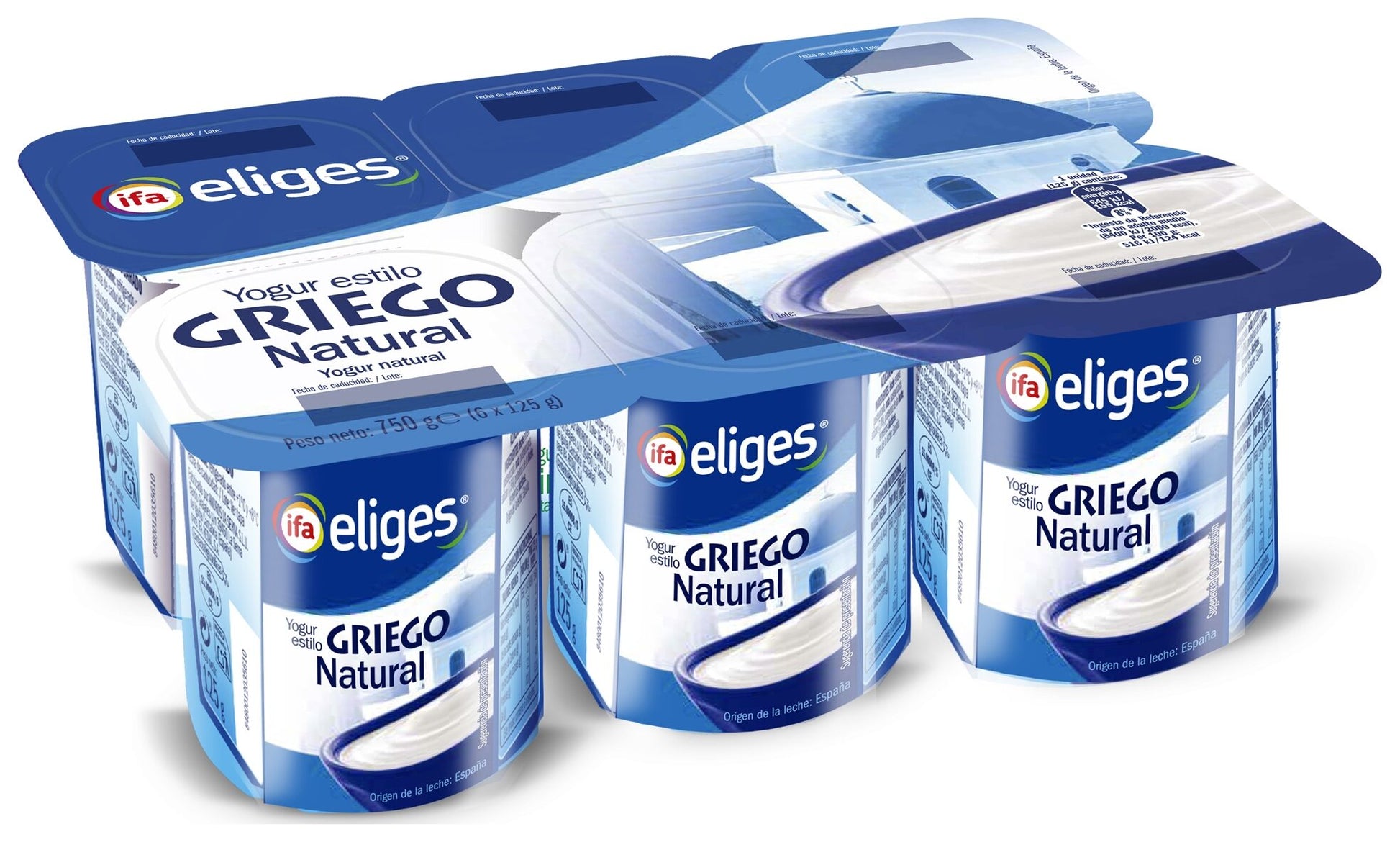 Yogurt griego natural Ifa eliges p6 125g