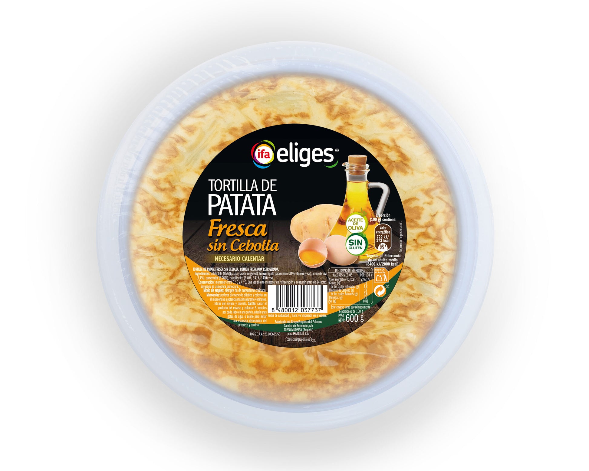 Tortilla fresca sin cebolla Ifa eliges 600g