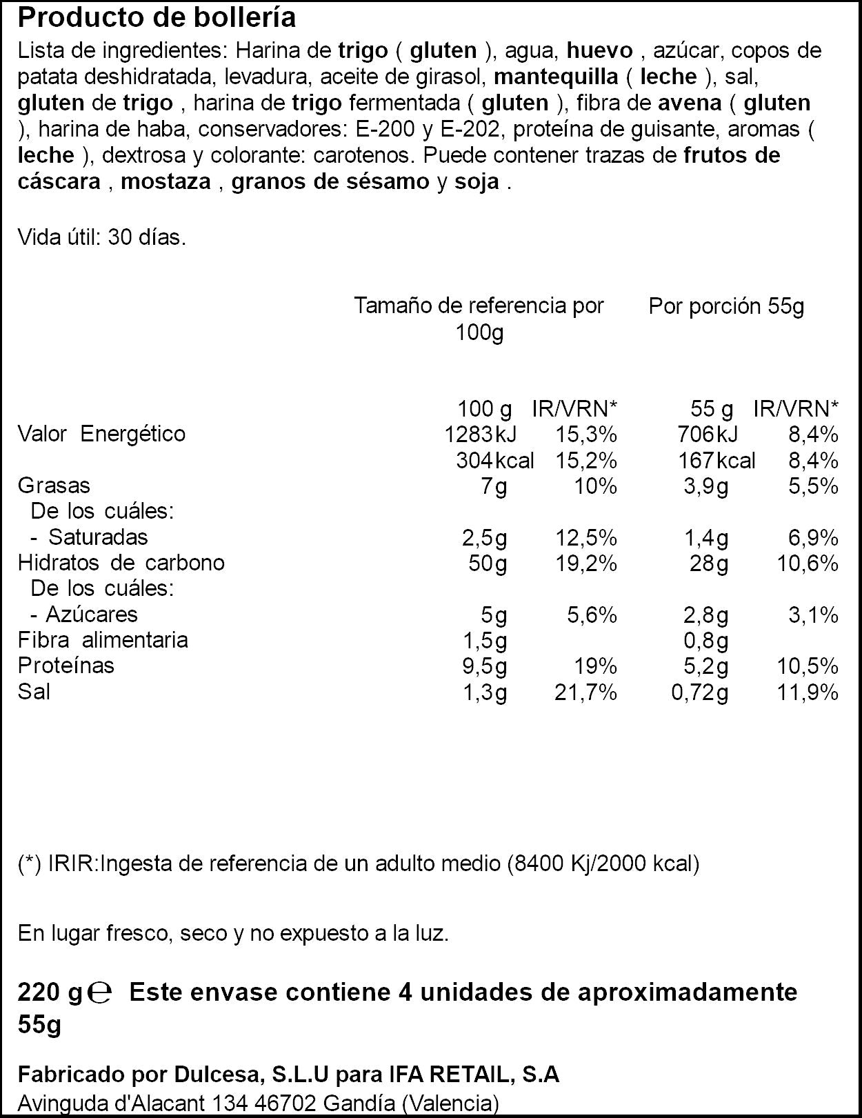 Pan hamburguesa brioche Ifa eliges p4 220g