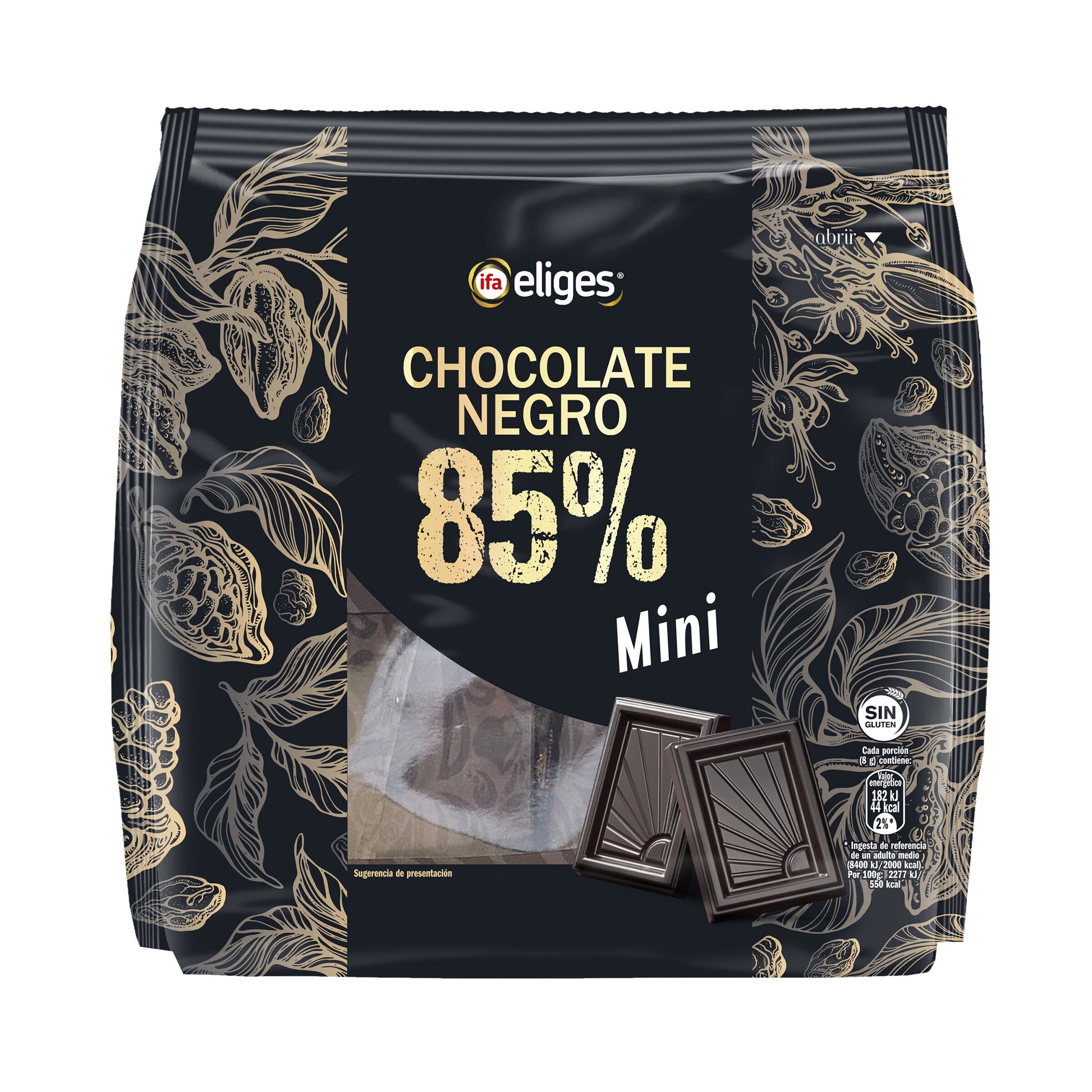 Mini chocolatinas chocolate negro 85% Ifa eliges 200g