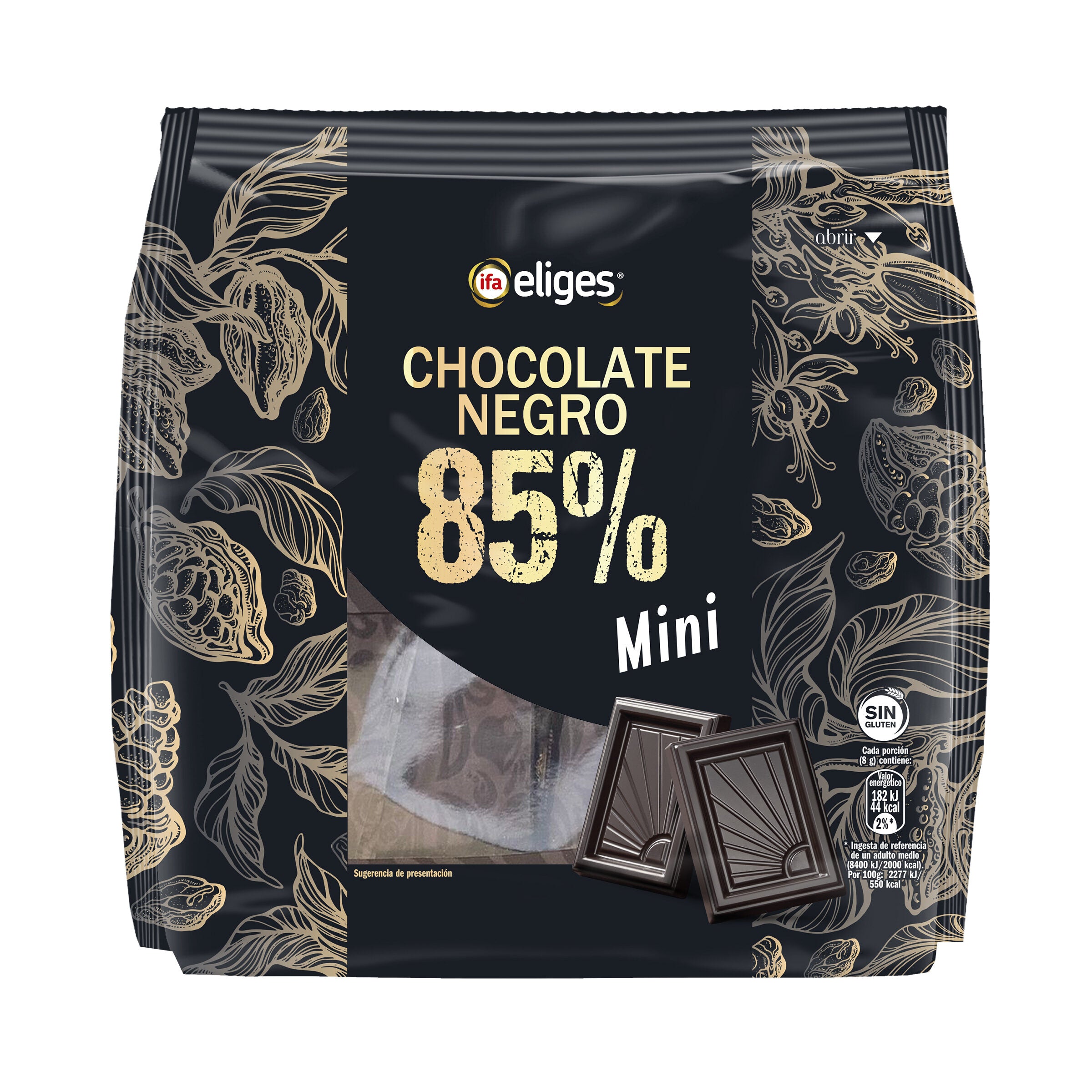 Mini chocolatinas chocolate negro 85% Ifa eliges 200g