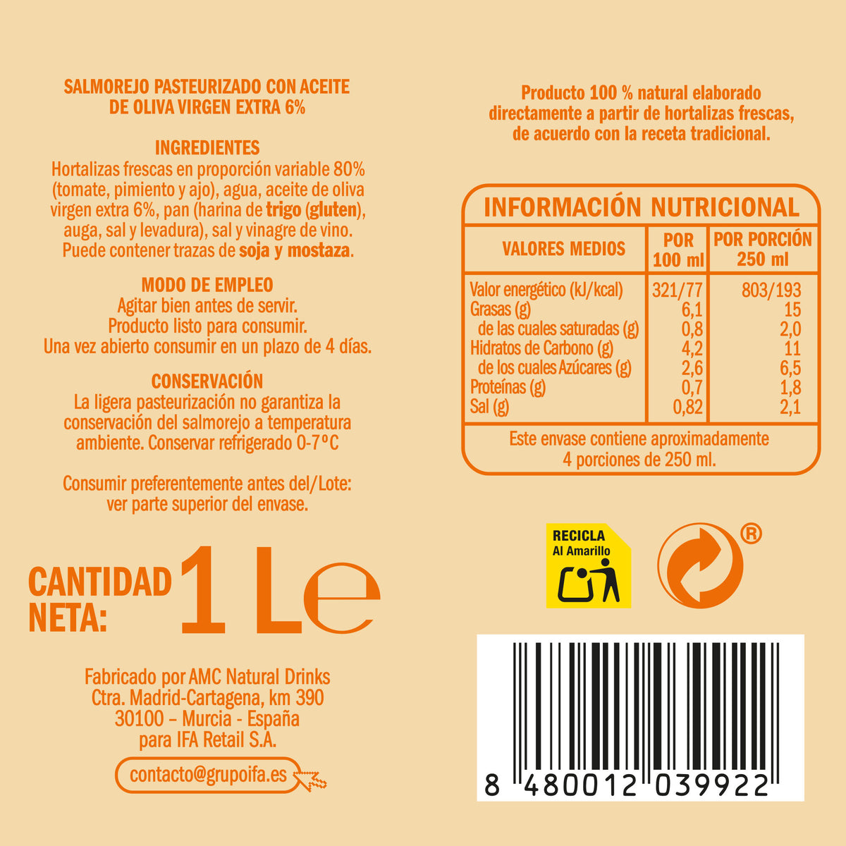 Salmorejo brick Ifa eliges 1l