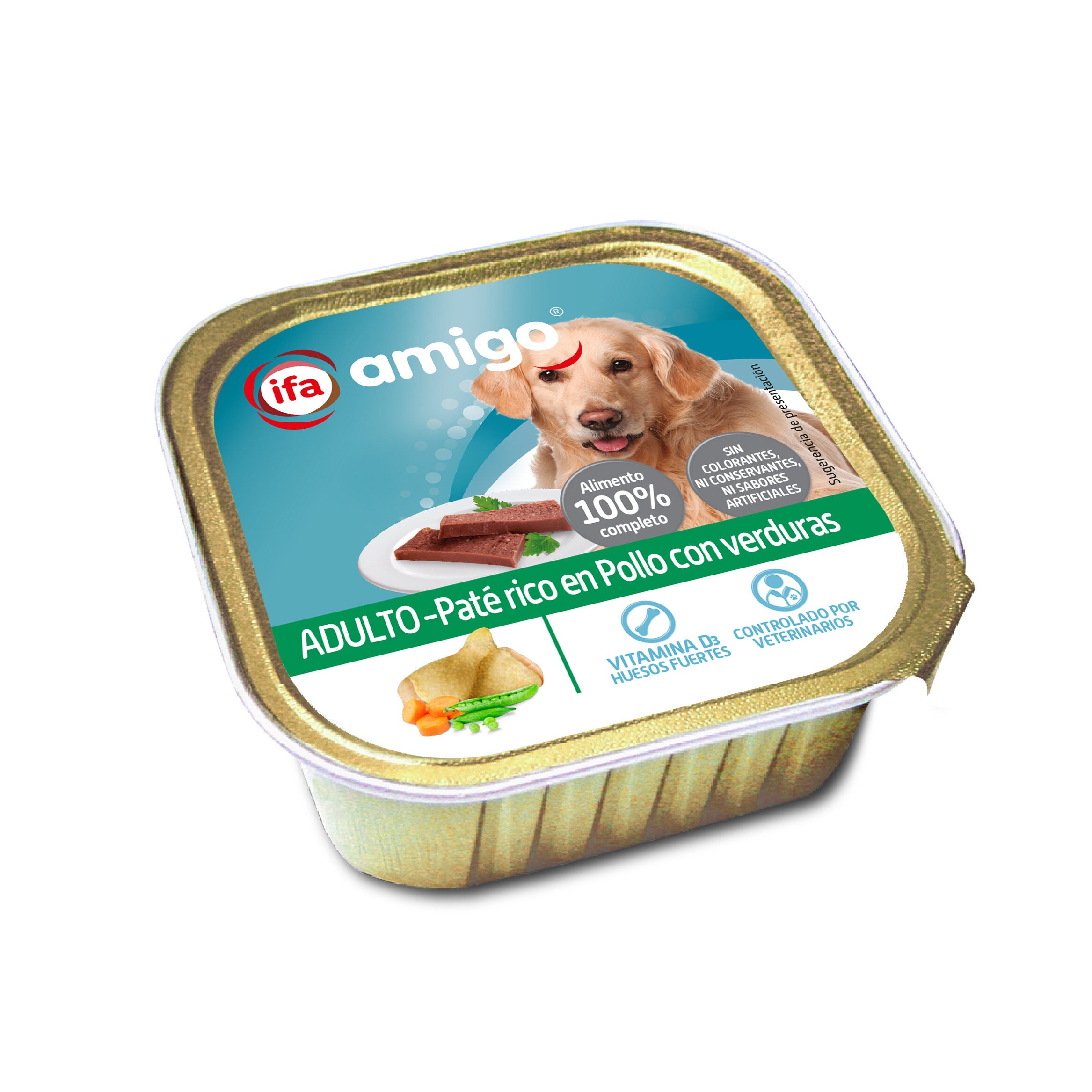 Comida perro paté pollo/verdura tarrina Ifa amigo 300g